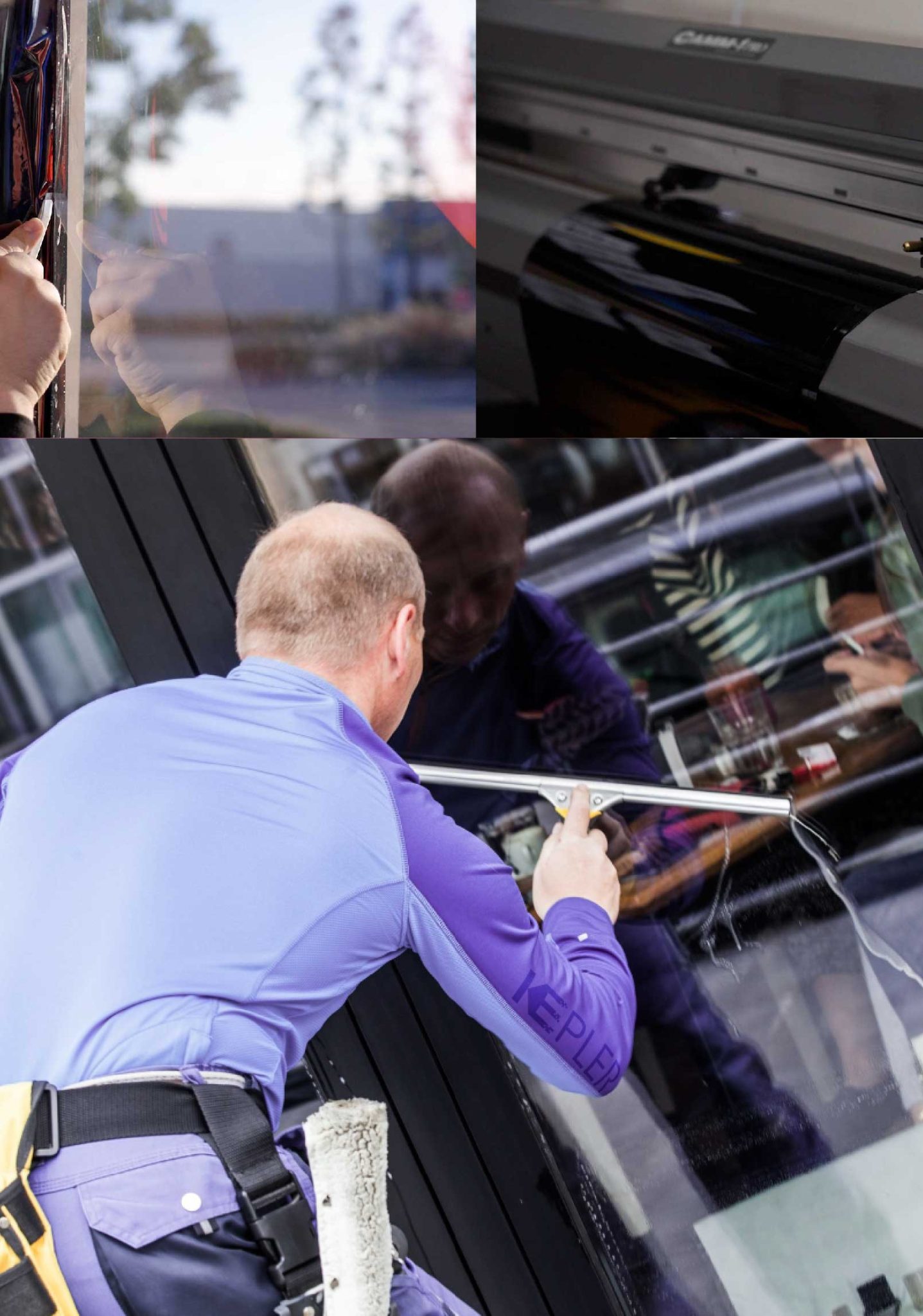 Kepler Professional Applying Anti-Graffiti Window Film to a Lynnwood Shop Front