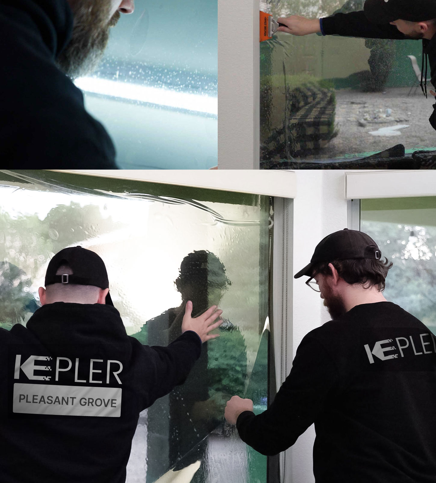 Kepler Technician Installing Ceramic Window Tint to Home in Pleasant Grove