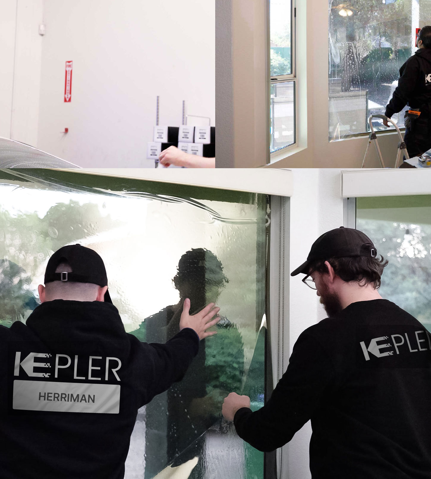 Expert Technician Installing Advanced Window Tint to Home in Herriman