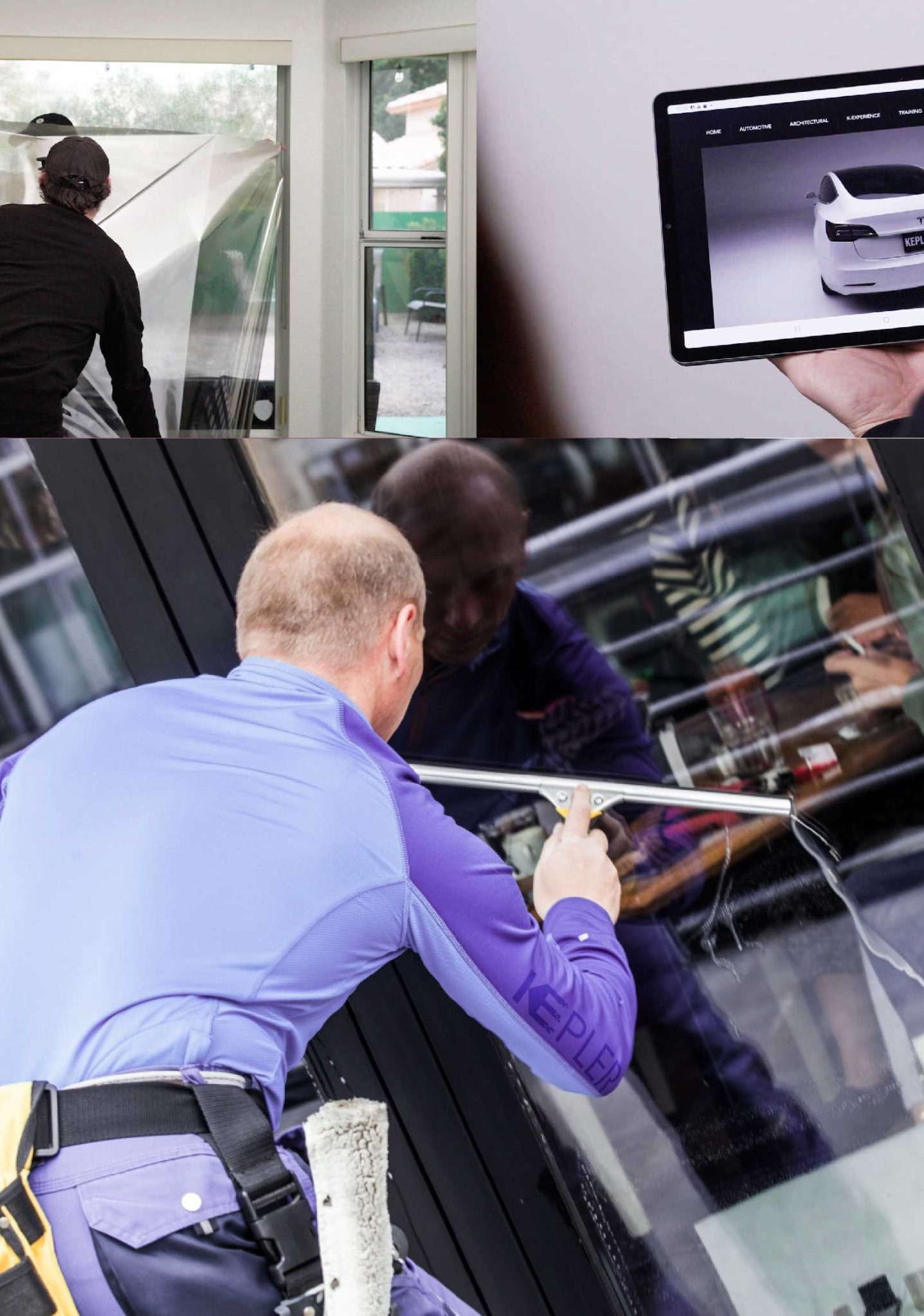 Kepler Expert Applying Anti-Graffiti Window Film to a Silverdale Shop Front