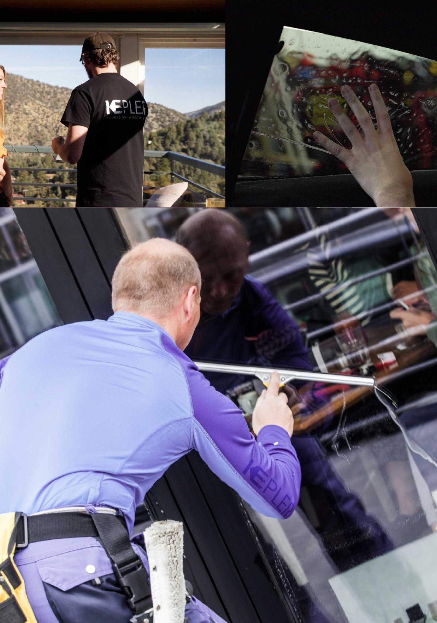 Kepler Expert Applying Anti-Graffiti Window Film to a Aberdeen Shop Front