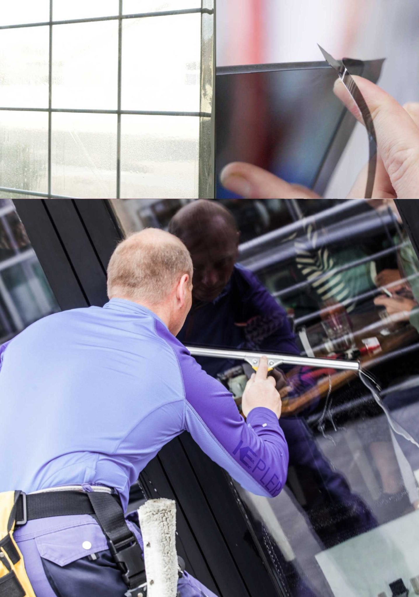 Kepler Expert Applying Anti-Graffiti Window Film to a Longview Shop Front