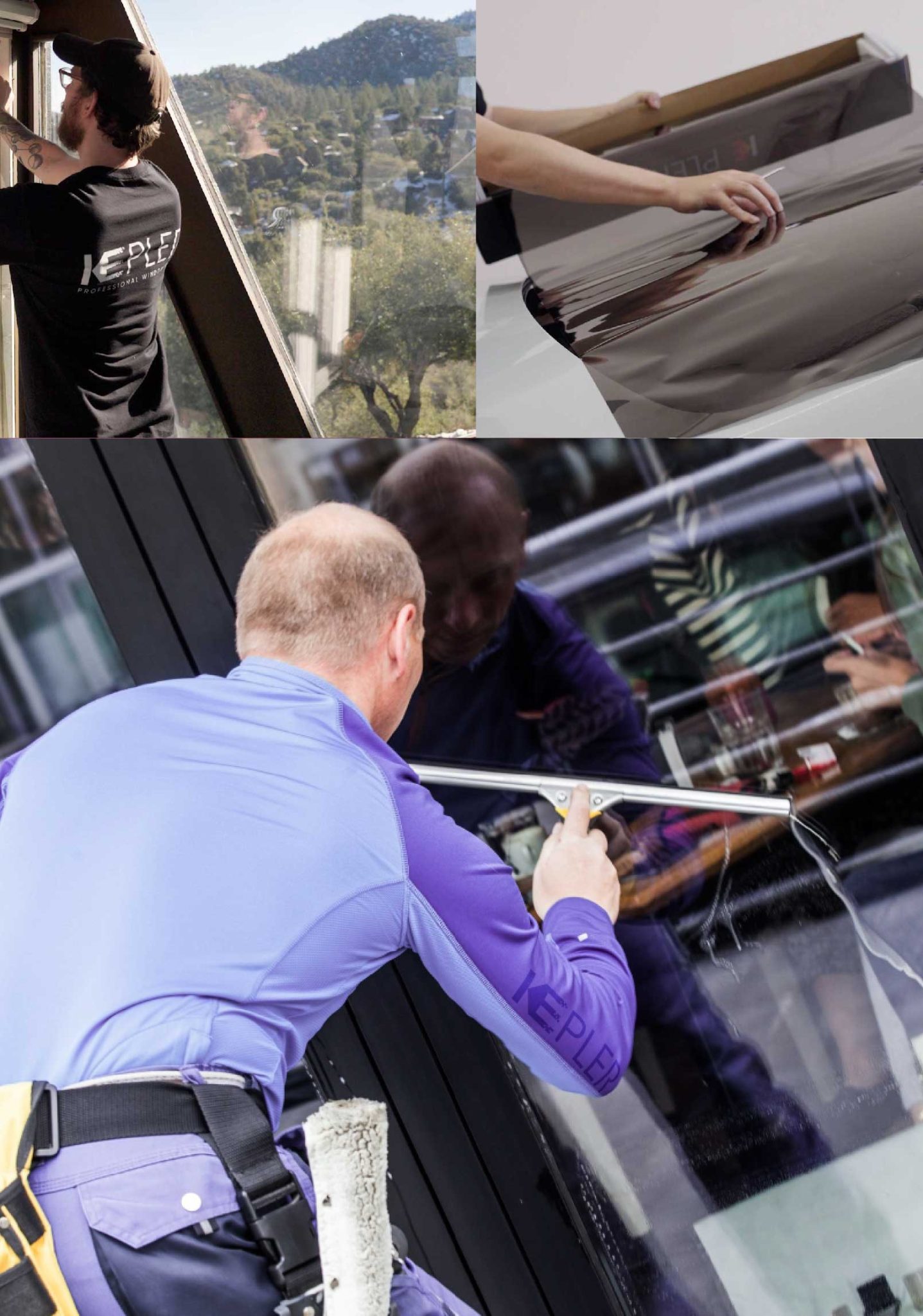 Kepler Professional Applying Anti-Graffiti Window Film to a Wenatchee Shop Front