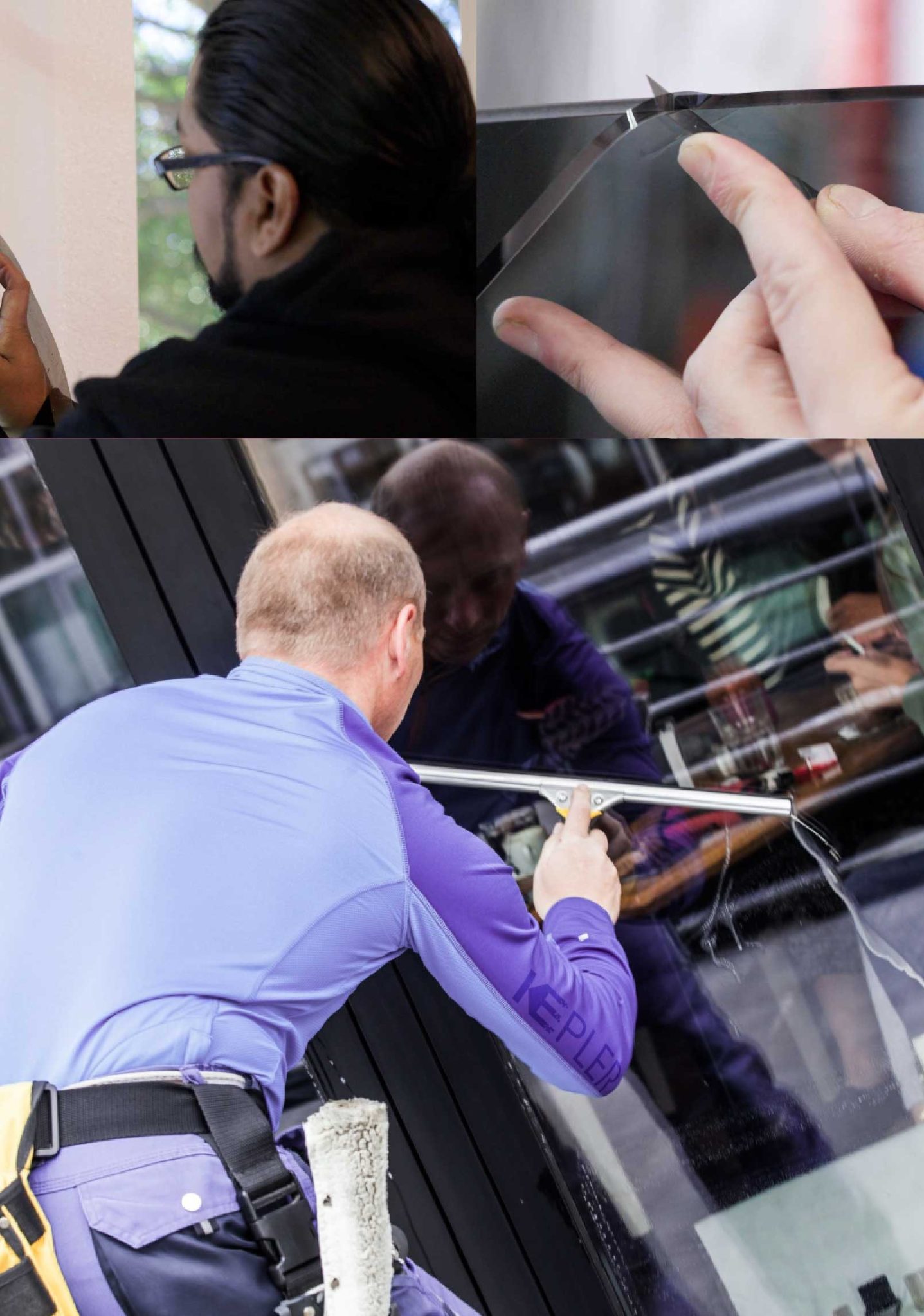 Kepler Expert Applying Anti-Graffiti Window Film to a Kennewick Shop Front
