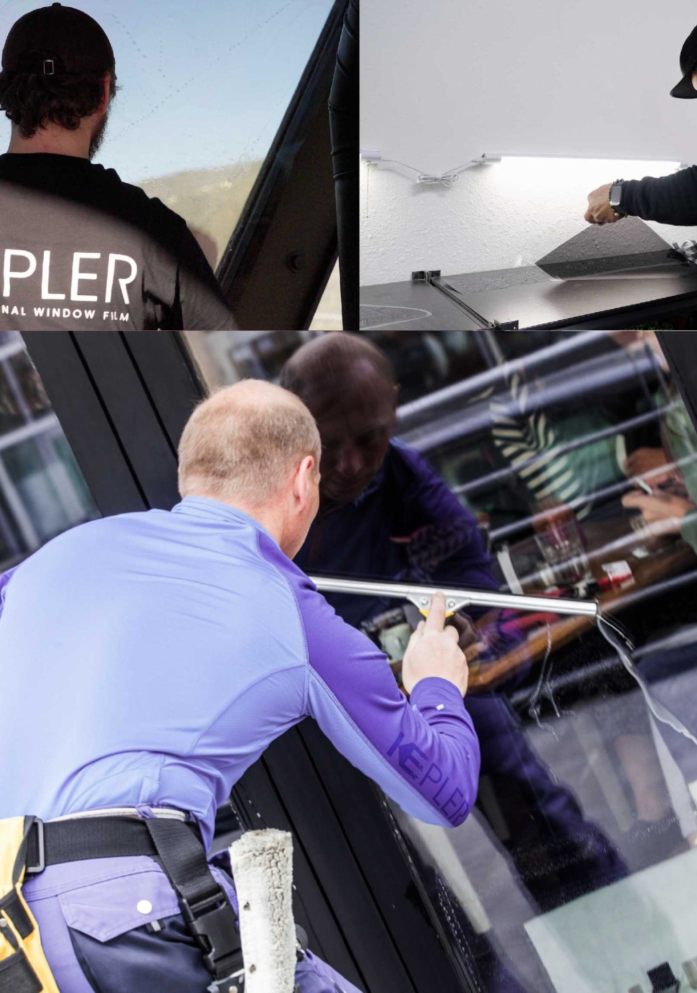 Kepler Skilled Applying Anti-Graffiti Window Film to a Richland Shop Front