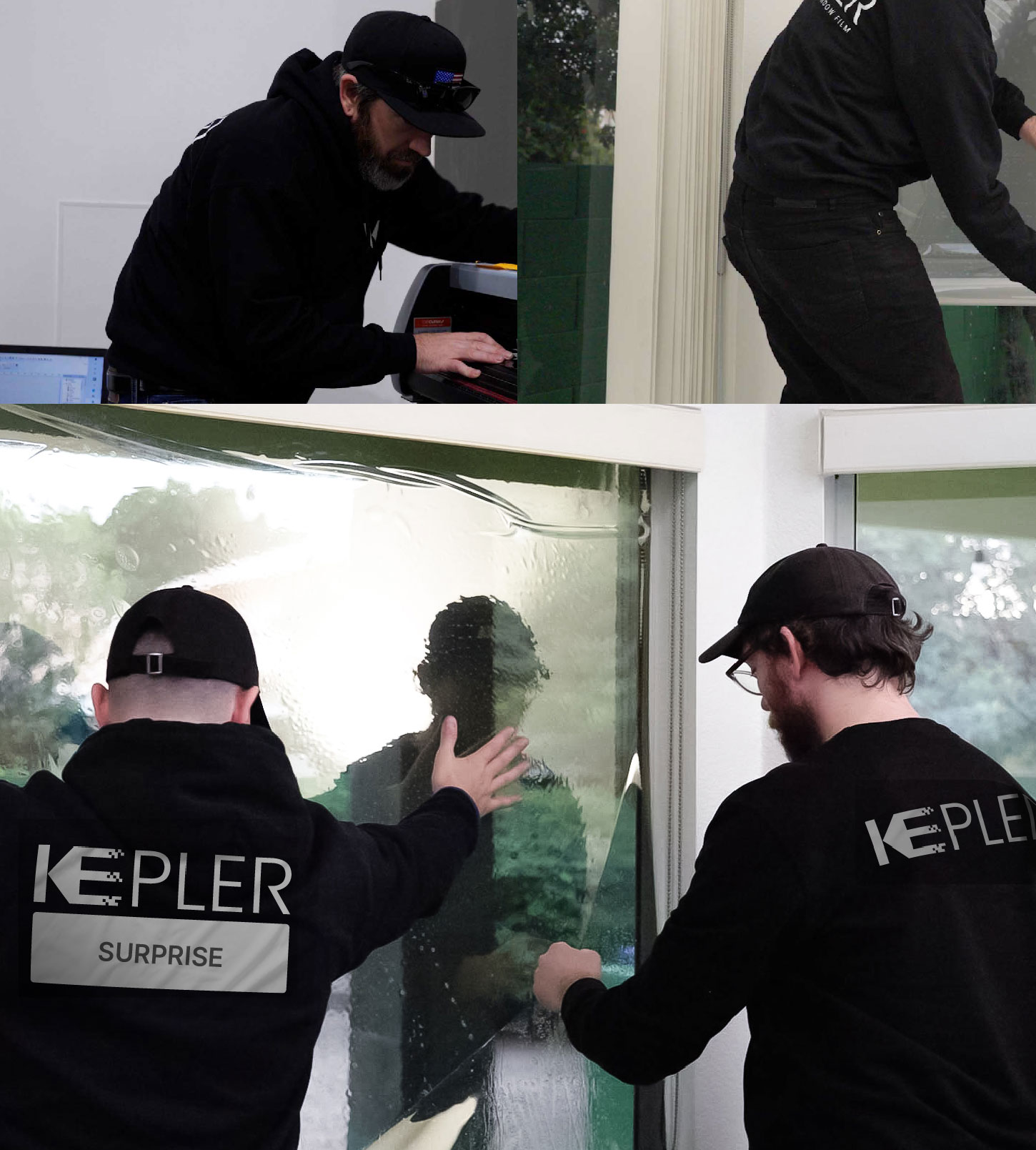 Kepler Technician Fitting Ceramic Window Tint to Home in Surprise