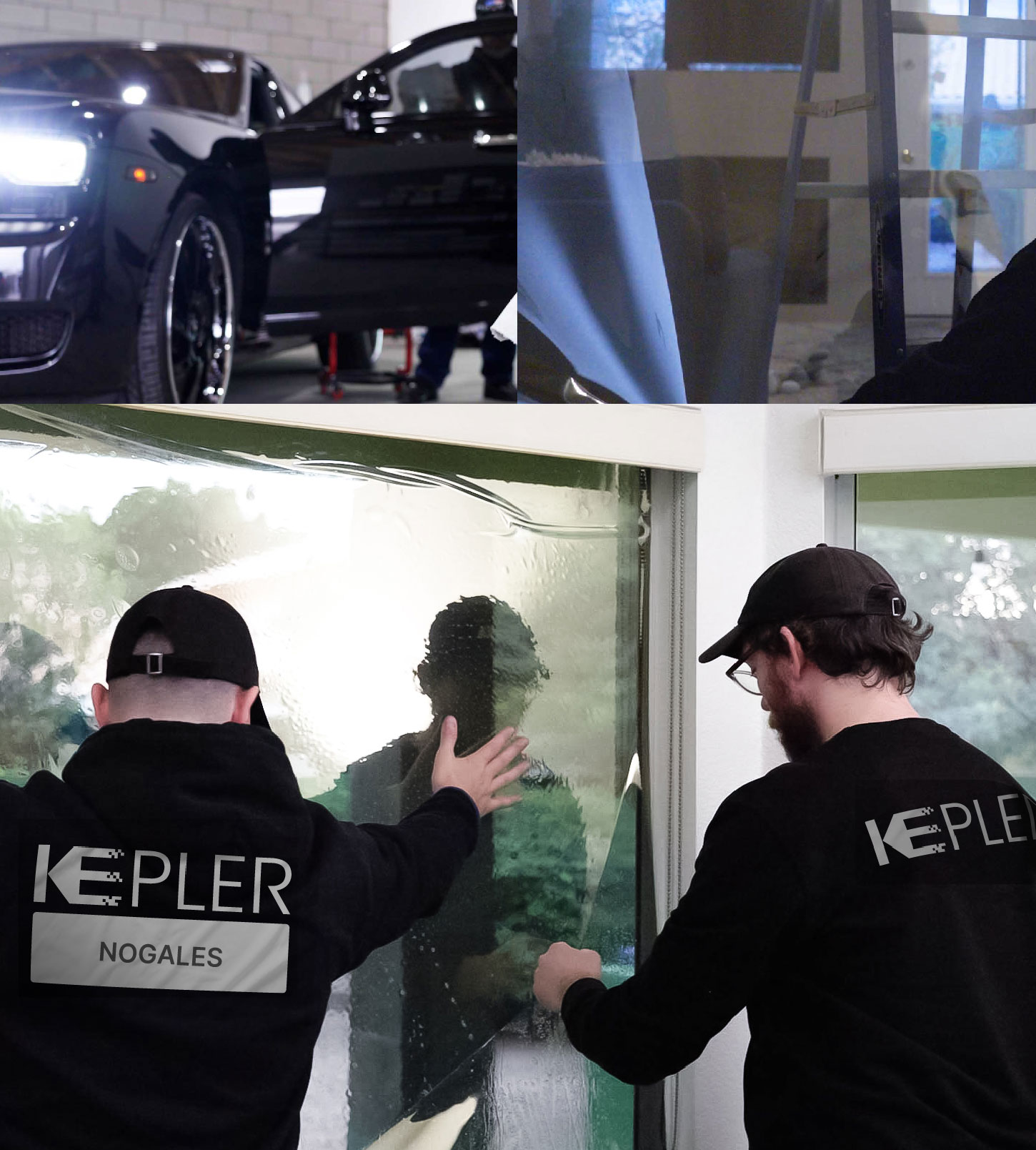 Kepler Technician Fitting High-tech Window Tint to Home in Nogales