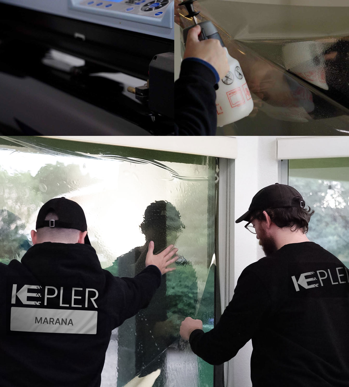 Kepler Technician Installing Ceramic Window Tint to Home in Marana