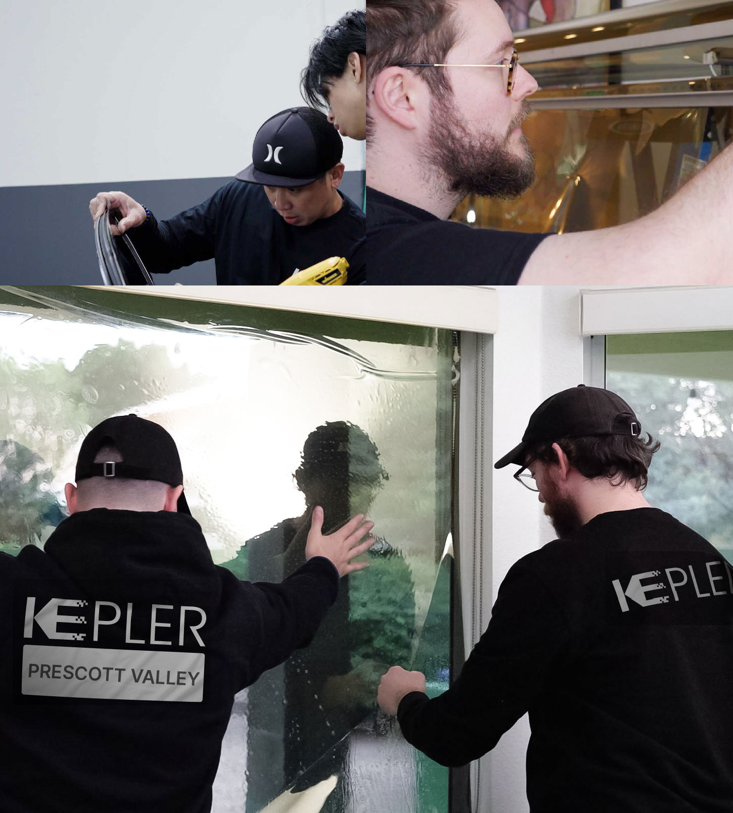 Expert Technician Installing High-tech Window Tint to Home in Prescott Valley