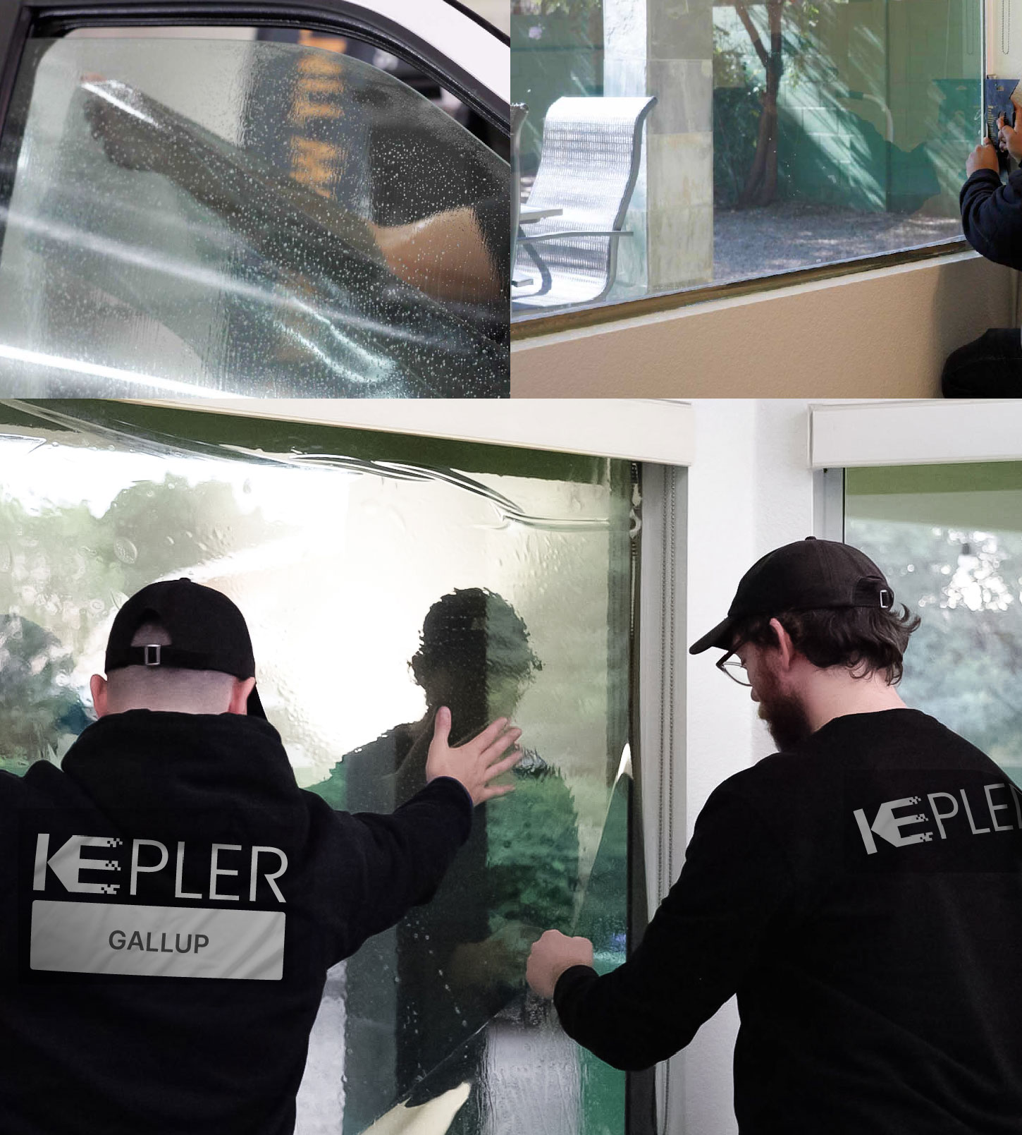 Expert Technician Installing Advanced Window Tint to Home in Gallup