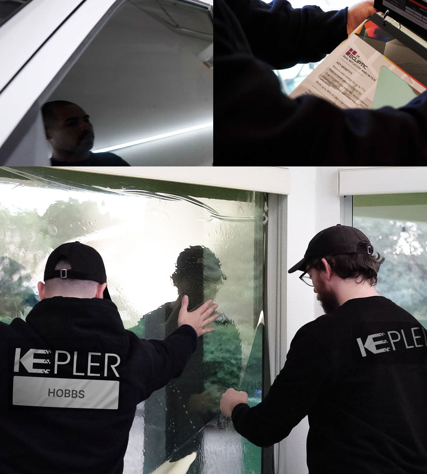 Expert Technician Fitting Advanced Window Tint to Home in Hobbs