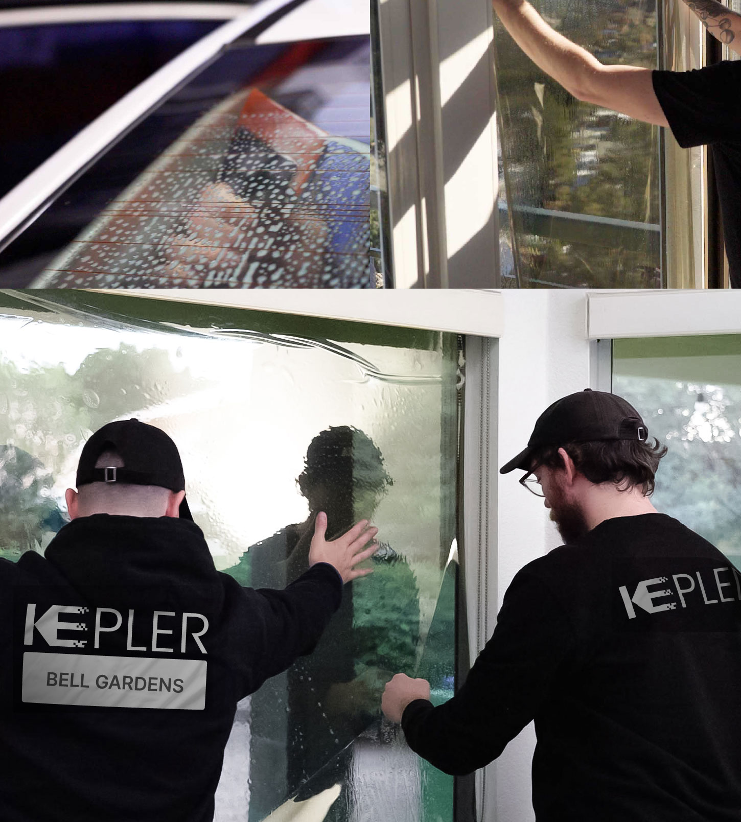 Expert Technician Fitting High-tech Window Tint to Home in Bell Gardens