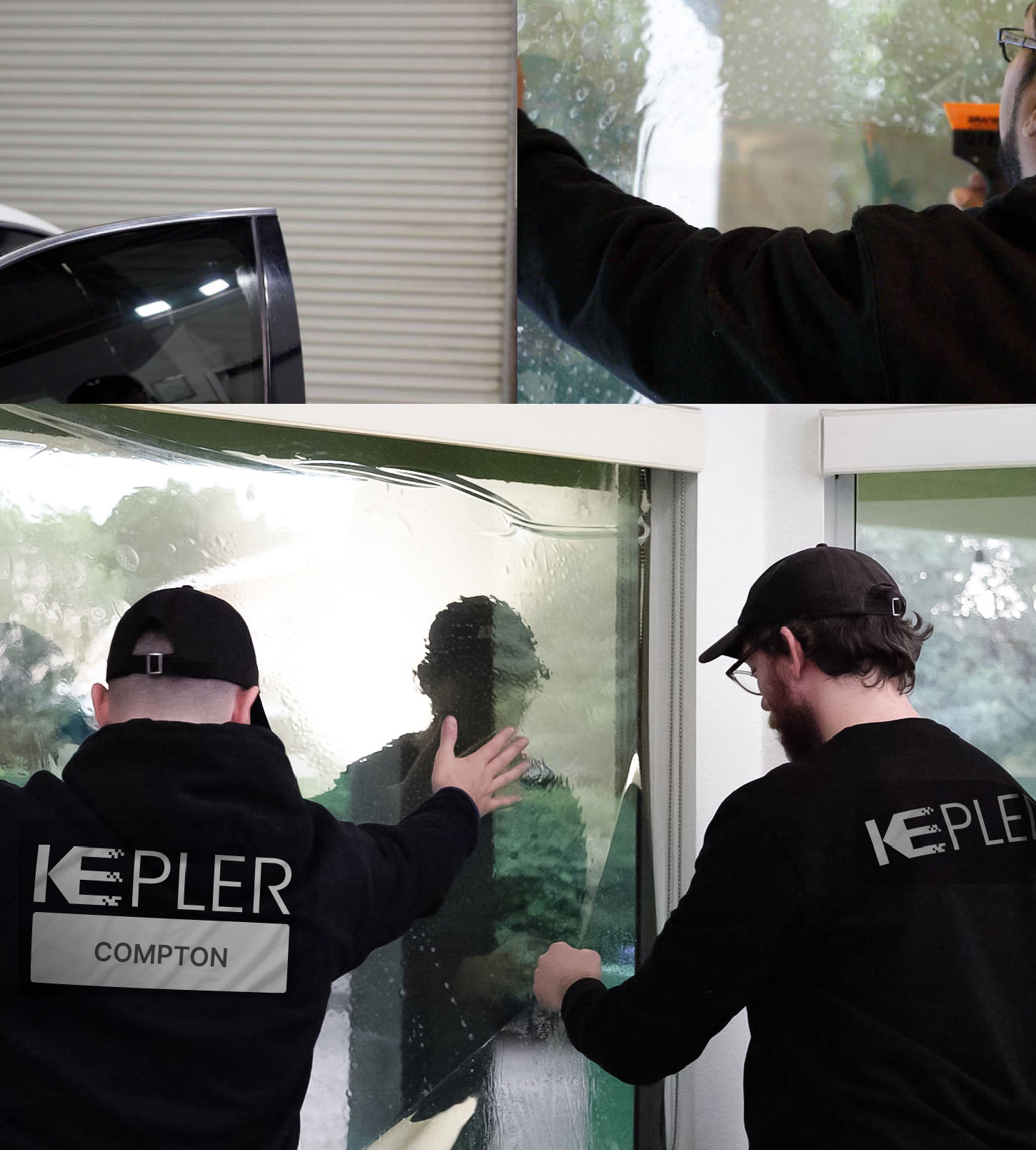 Kepler Technician Installing High-tech Window Tint to Home in Compton