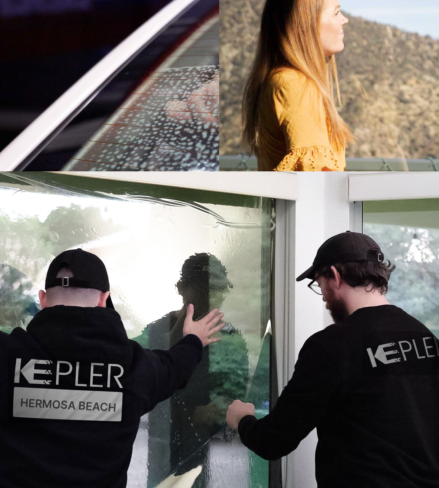 Kepler Technician Applying High-tech Window Tint to Home in Hermosa Beach