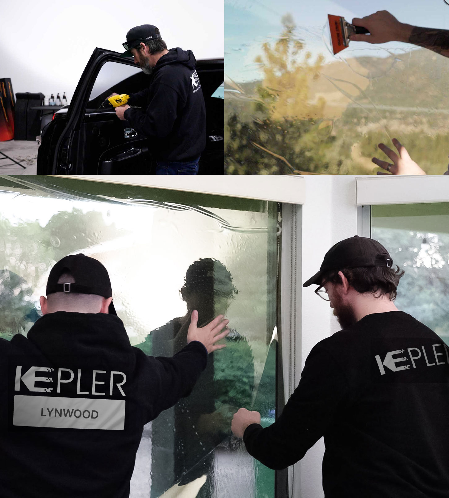 Kepler Technician Fitting Ceramic Window Tint to Home in Lynwood