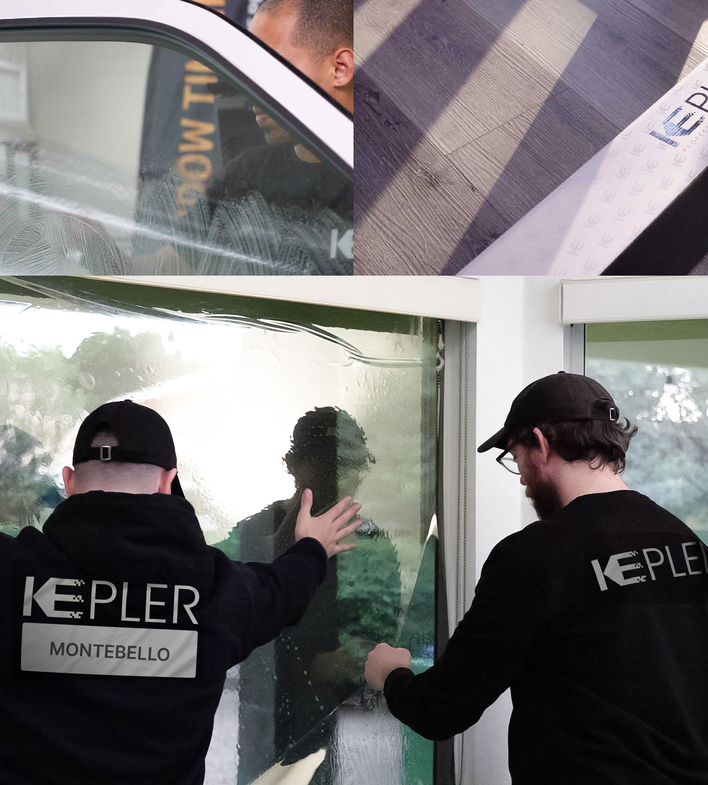 Expert Technician Installing Advanced Window Tint to Home in Montebello