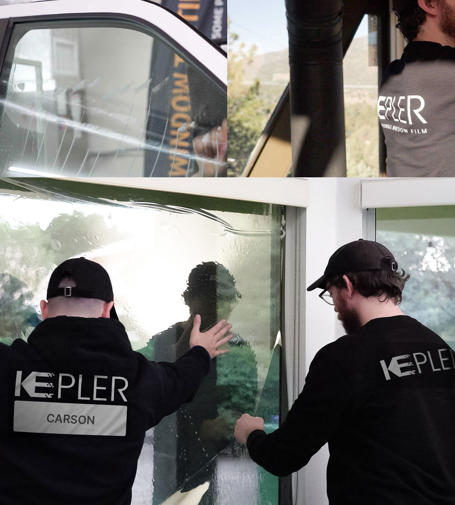 Expert Technician Applying Ceramic Window Tint to Home in Carson
