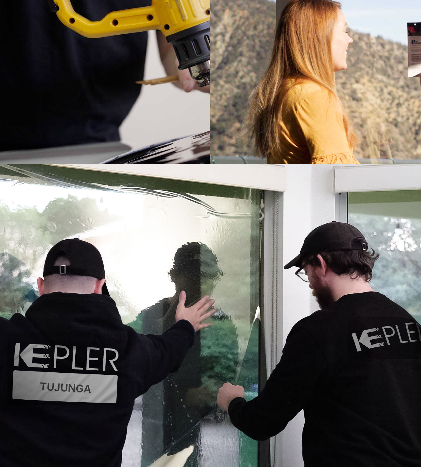Kepler Technician Installing Ceramic Window Tint to Home in Tujunga
