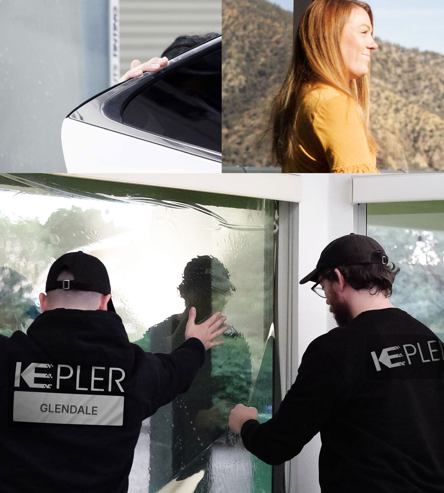 Kepler Technician Applying Advanced Window Tint to Home in Glendale