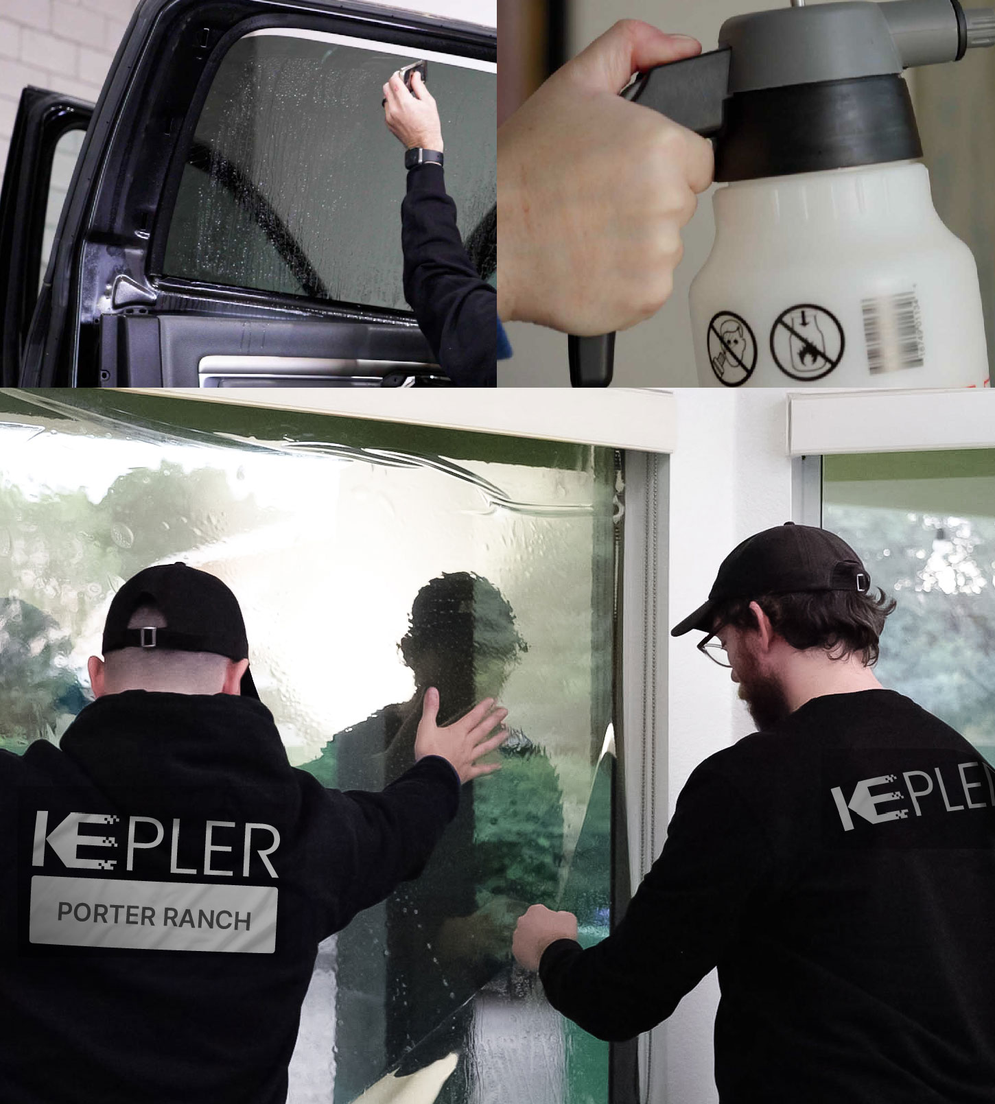 Expert Technician Installing Advanced Window Tint to Home in Porter Ranch