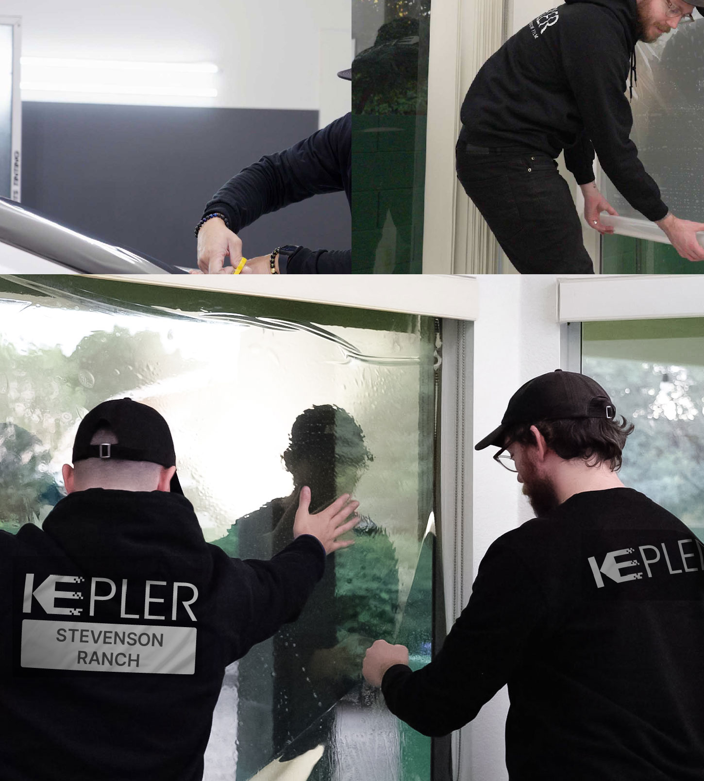 Kepler Technician Applying Advanced Window Tint to Home in Stevenson Ranch