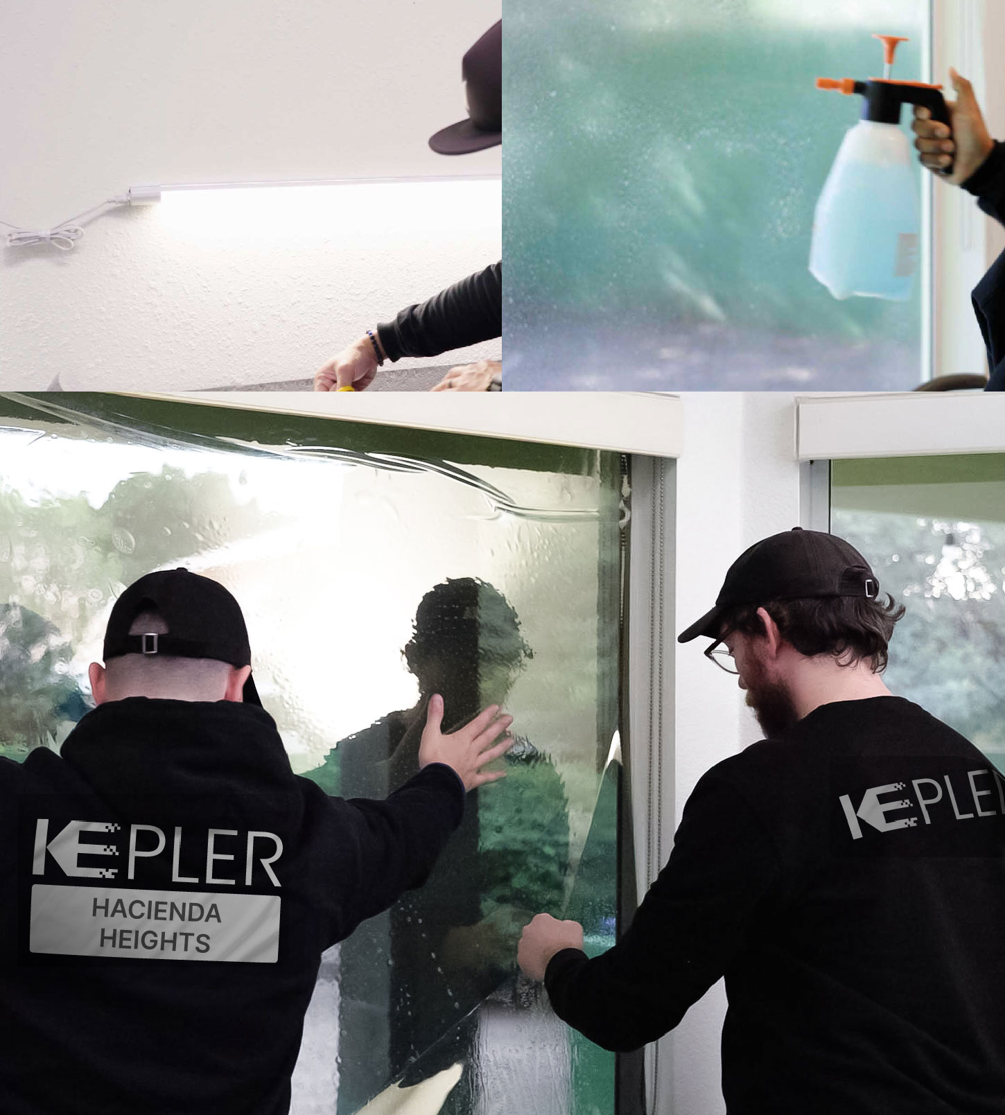 Kepler Technician Installing Advanced Window Tint to Home in Hacienda Heights