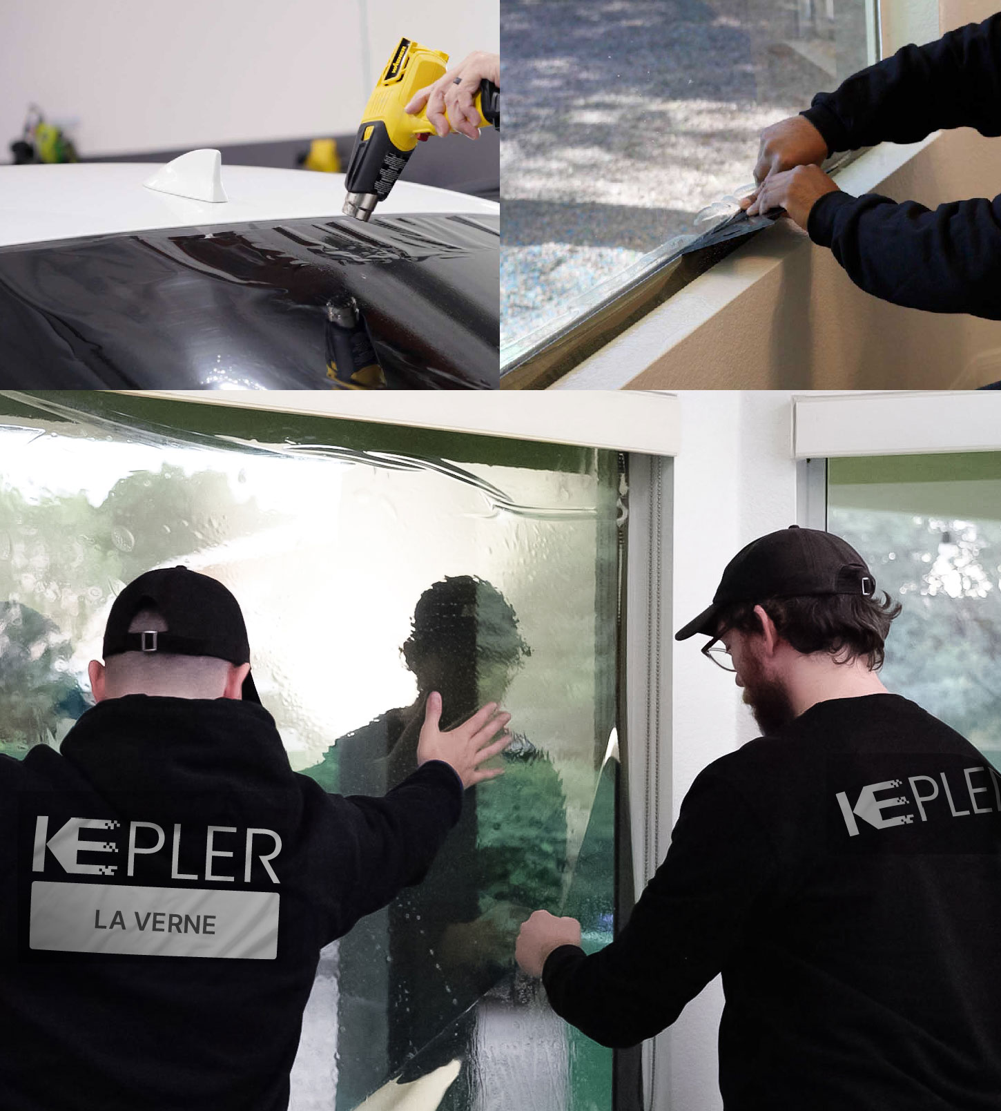 Kepler Technician Installing High-tech Window Tint to Home in La Verne