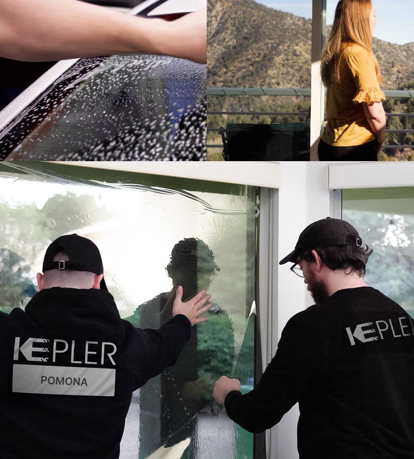 Kepler Technician Applying High-tech Window Tint to Home in Pomona