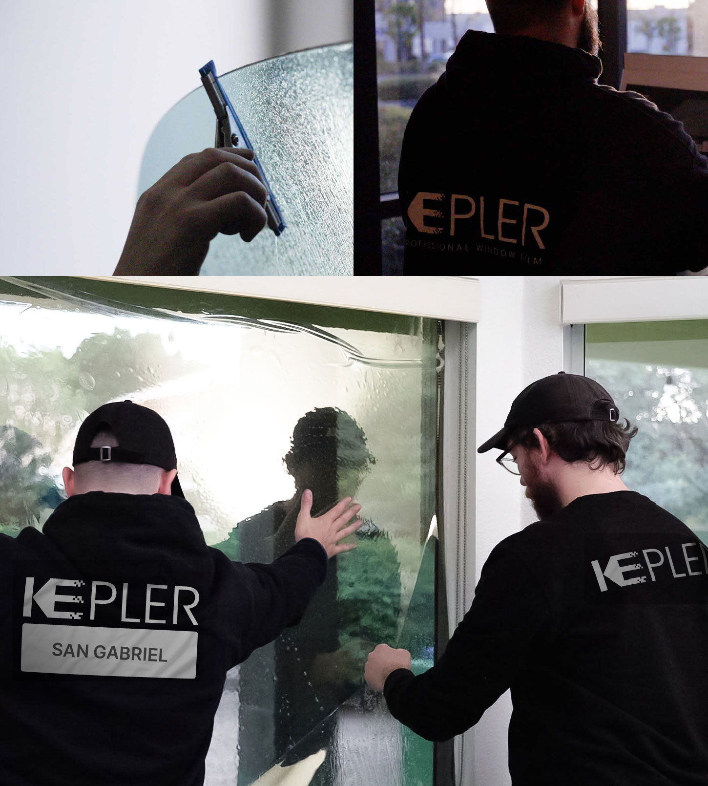 Kepler Technician Fitting High-tech Window Tint to Home in San Gabriel