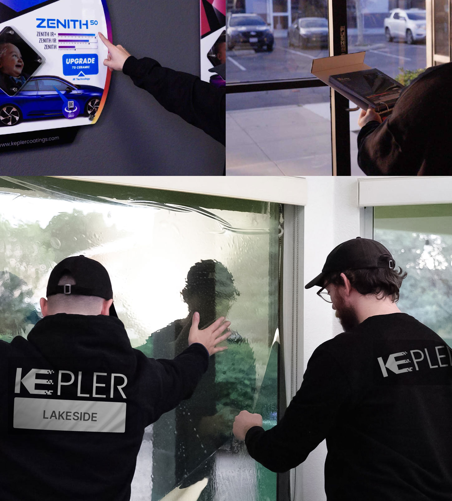 Kepler Technician Installing High-tech Window Tint to Home in Lakeside