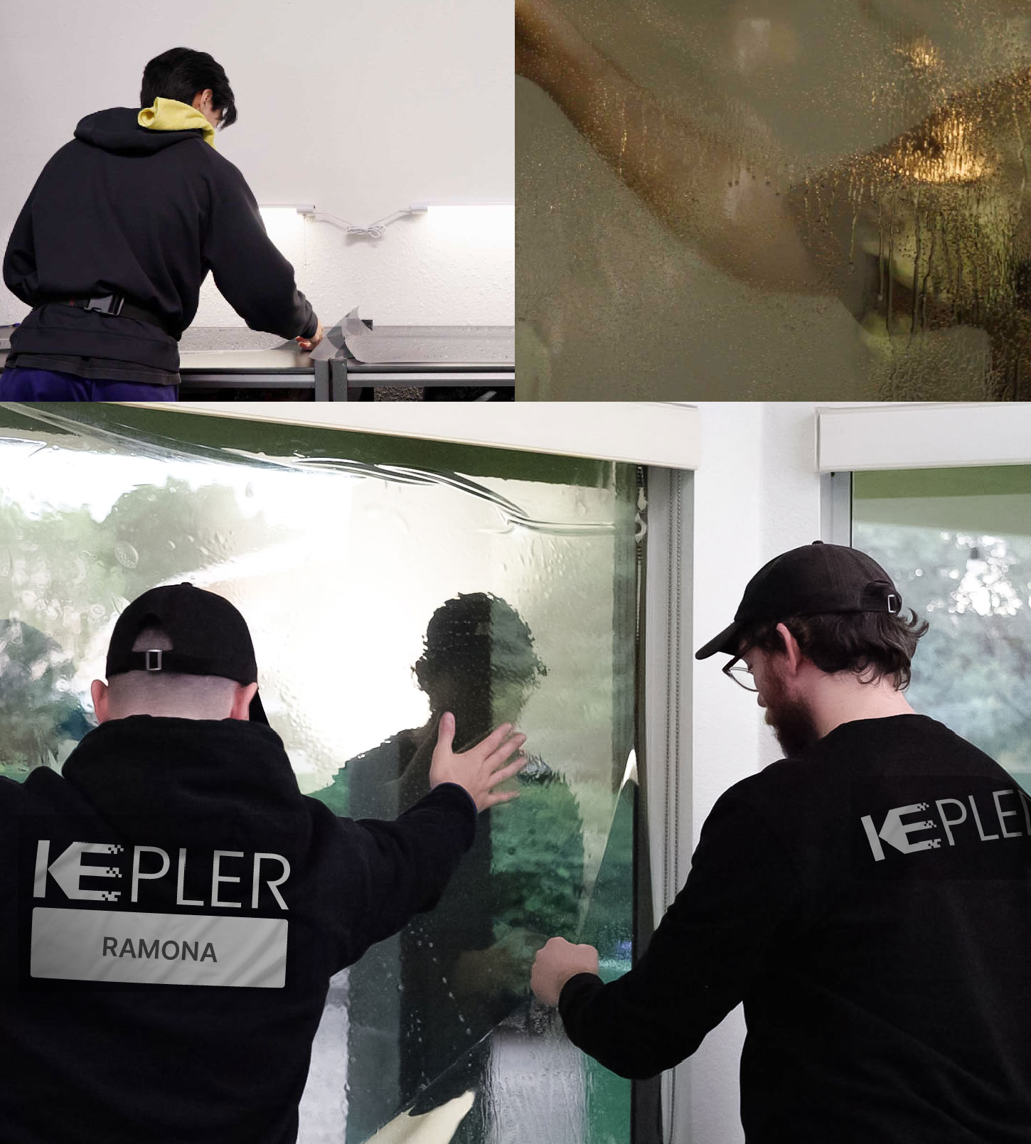Expert Technician Installing Advanced Window Tint to Home in Ramona