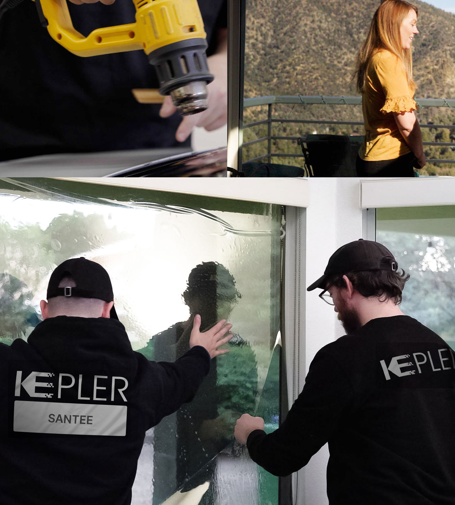 Kepler Technician Fitting Advanced Window Tint to Home in Santee