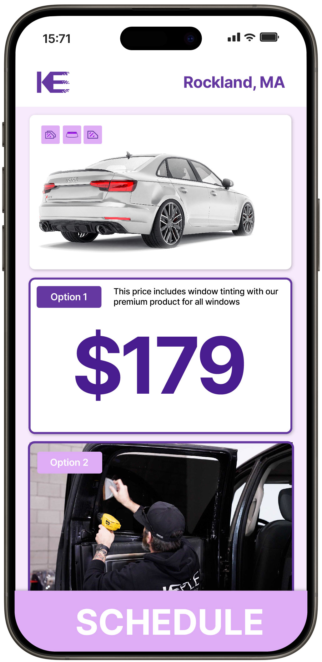 View Competitive Car Window Tinting Prices in Rockland, Massachusetts