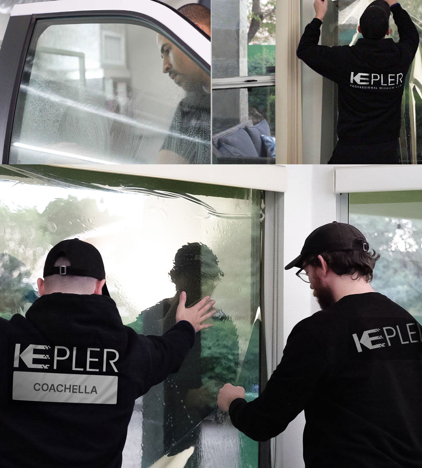 Kepler Technician Installing Advanced Window Tint to Home in Coachella