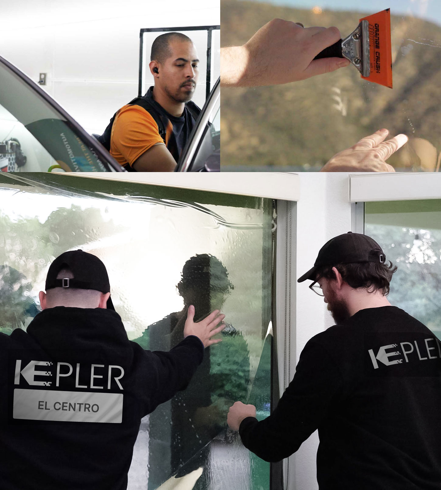 Kepler Technician Fitting Advanced Window Tint to Home in El Centro
