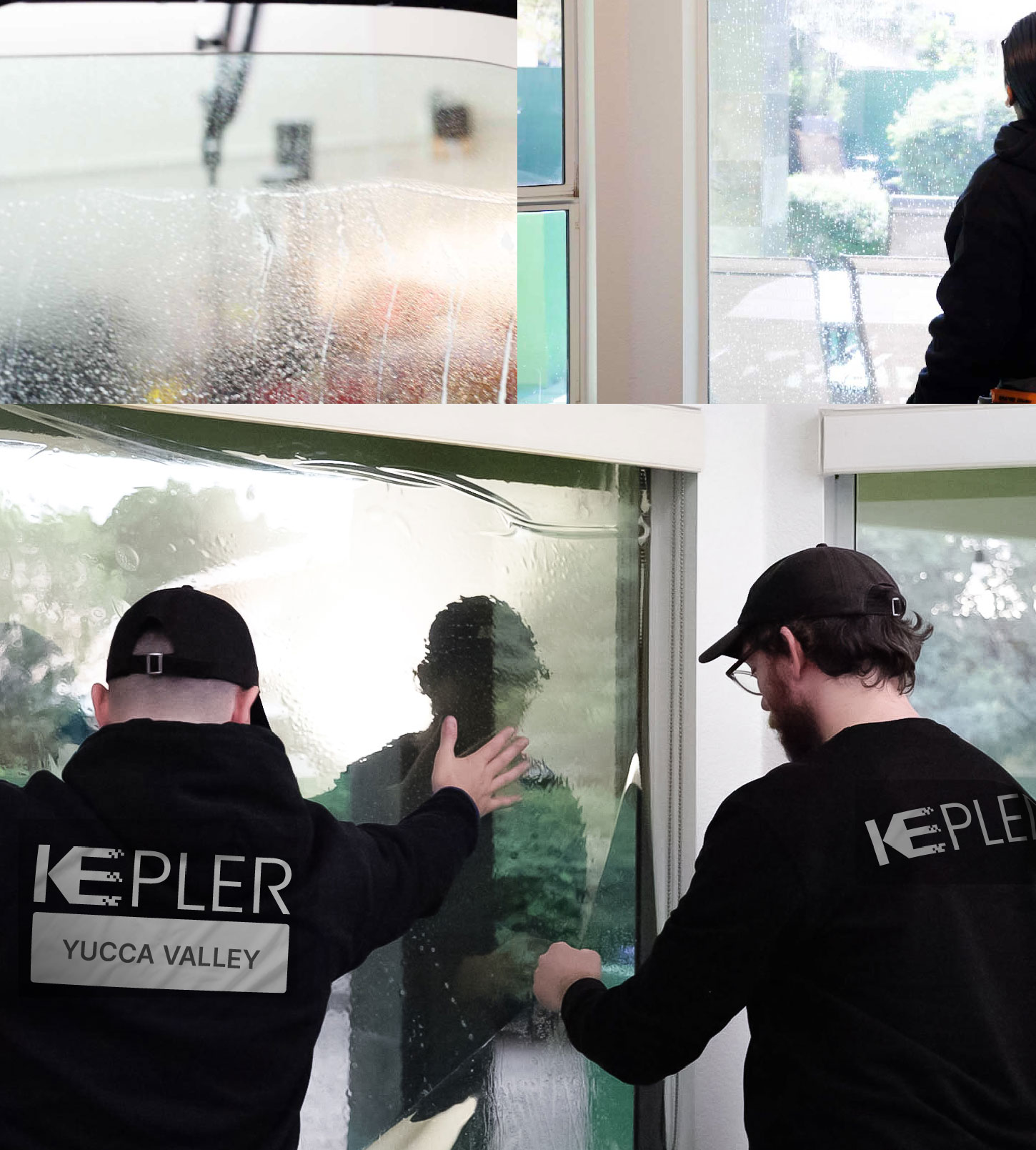 Kepler Technician Applying High-tech Window Tint to Home in Yucca Valley