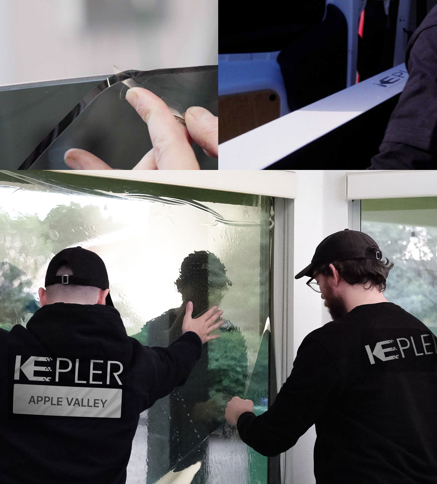 Kepler Technician Fitting High-tech Window Tint to Home in Apple Valley