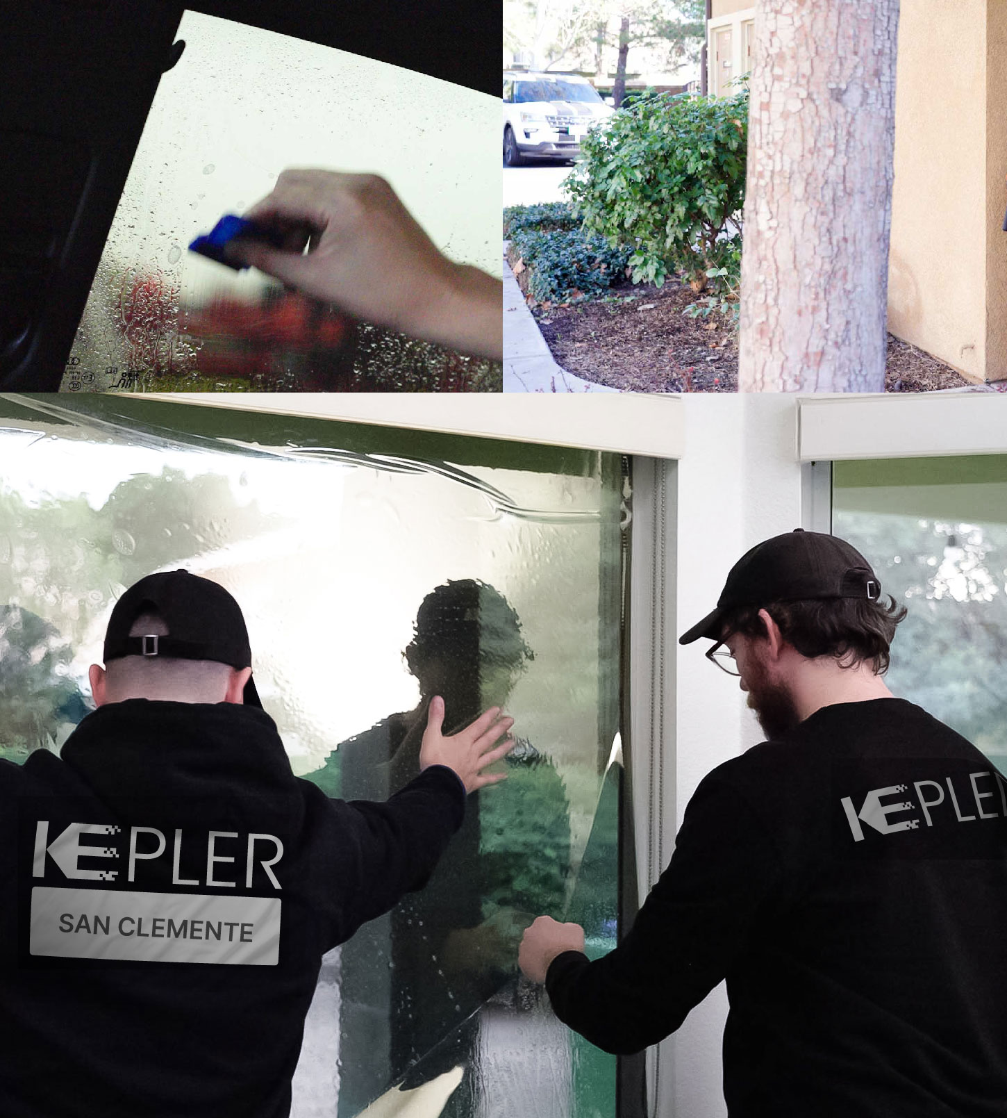 Kepler Technician Fitting High-tech Window Tint to Home in San Clemente