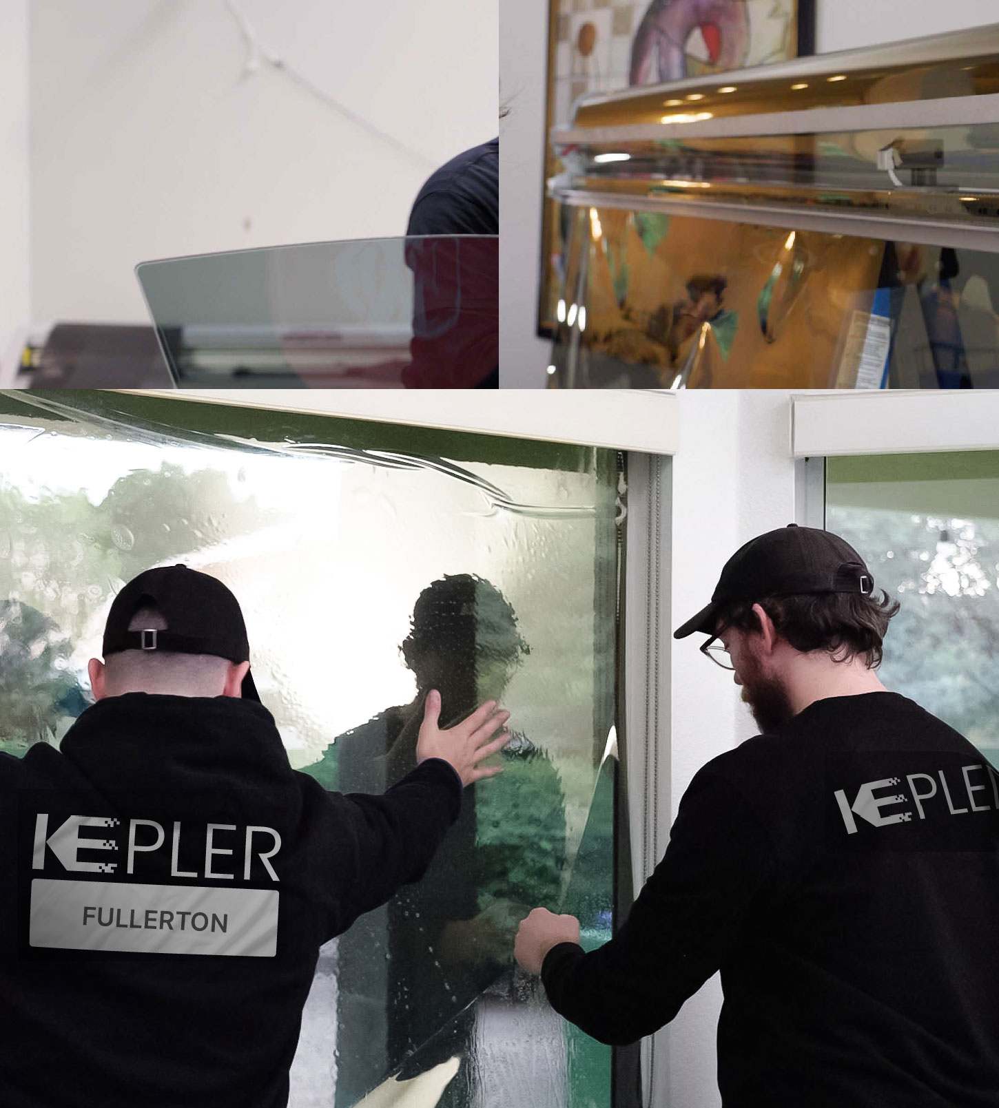 Kepler Technician Fitting Ceramic Window Tint to Home in Fullerton