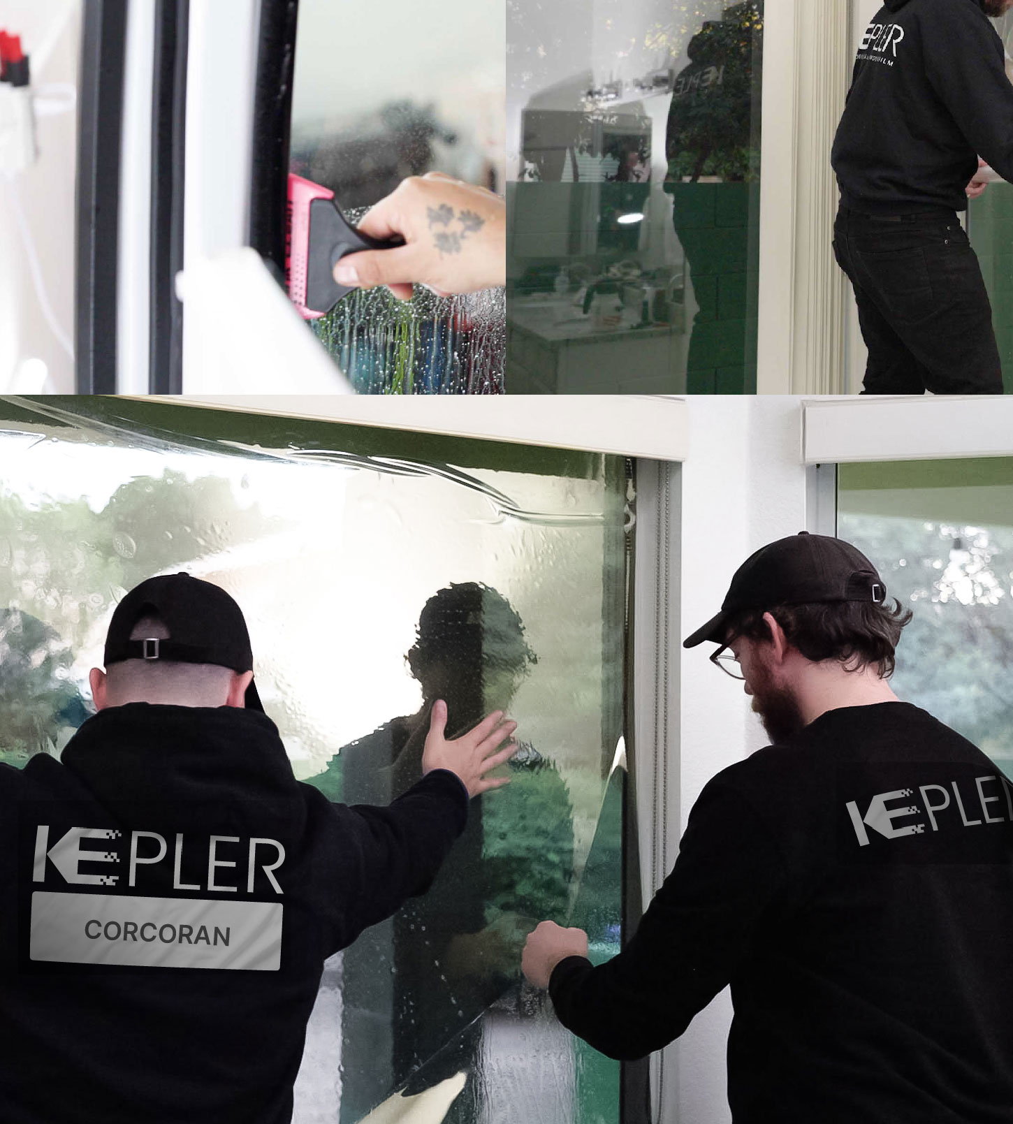 Kepler Technician Fitting Advanced Window Tint to Home in Corcoran