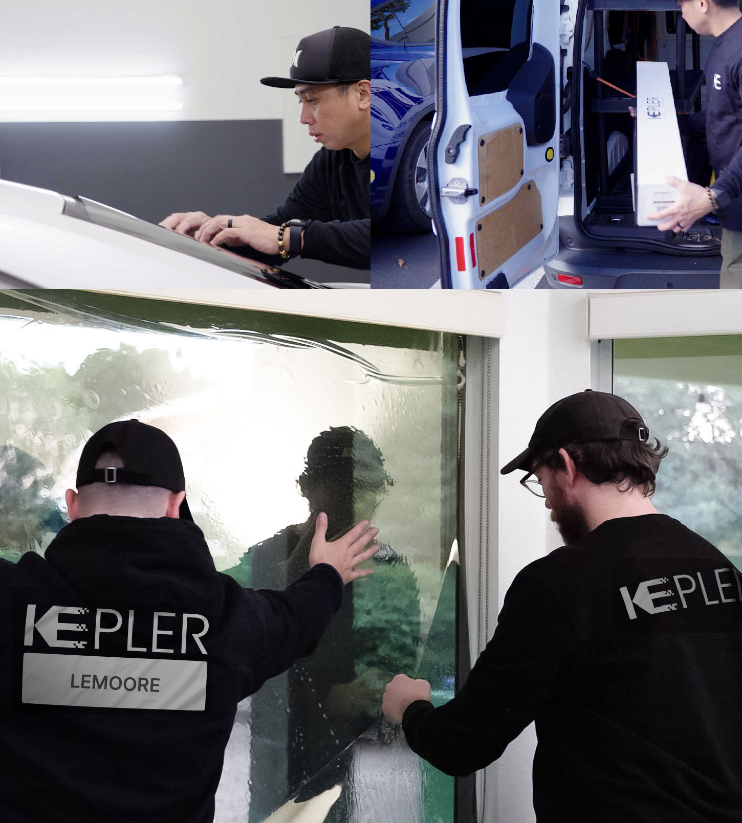 Kepler Technician Applying High-tech Window Tint to Home in Lemoore