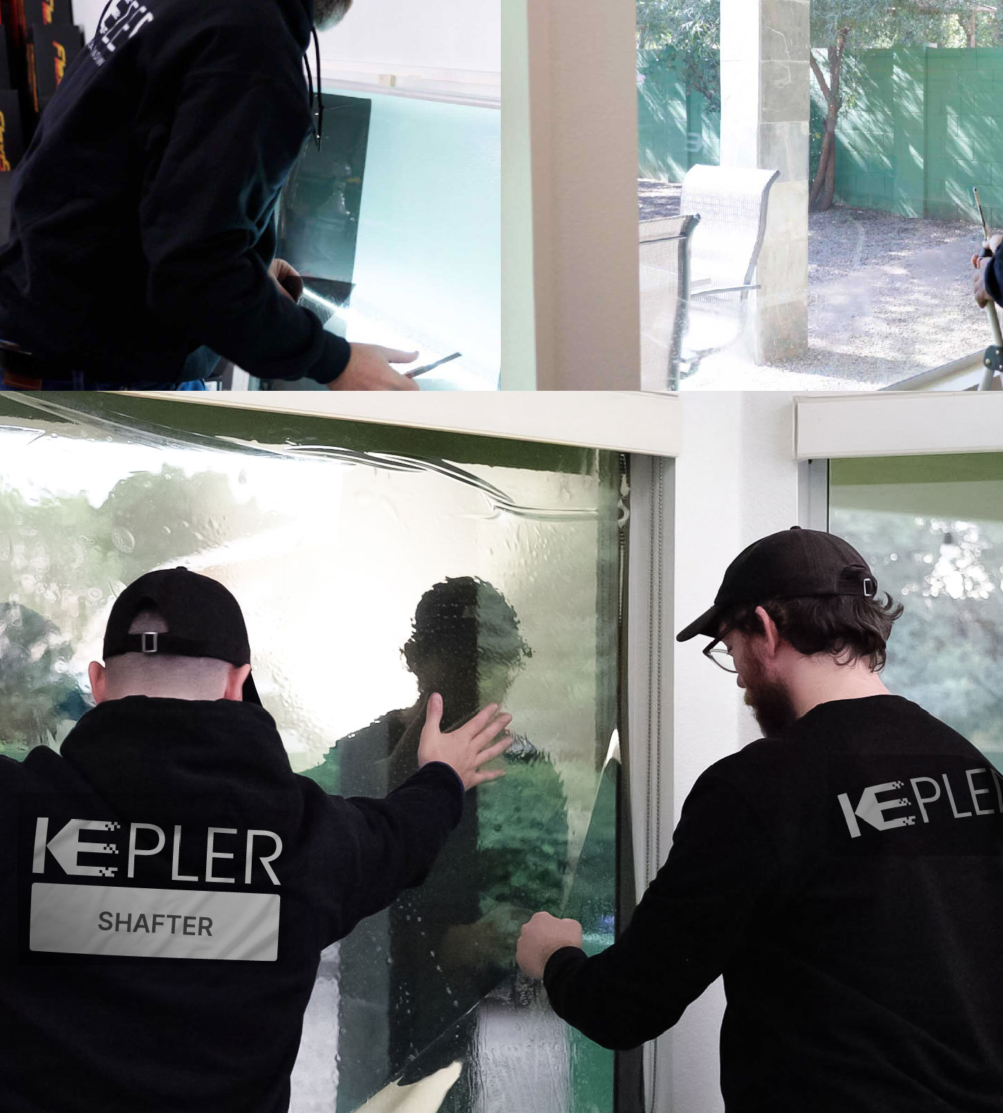 Kepler Technician Installing High-tech Window Tint to Home in Shafter