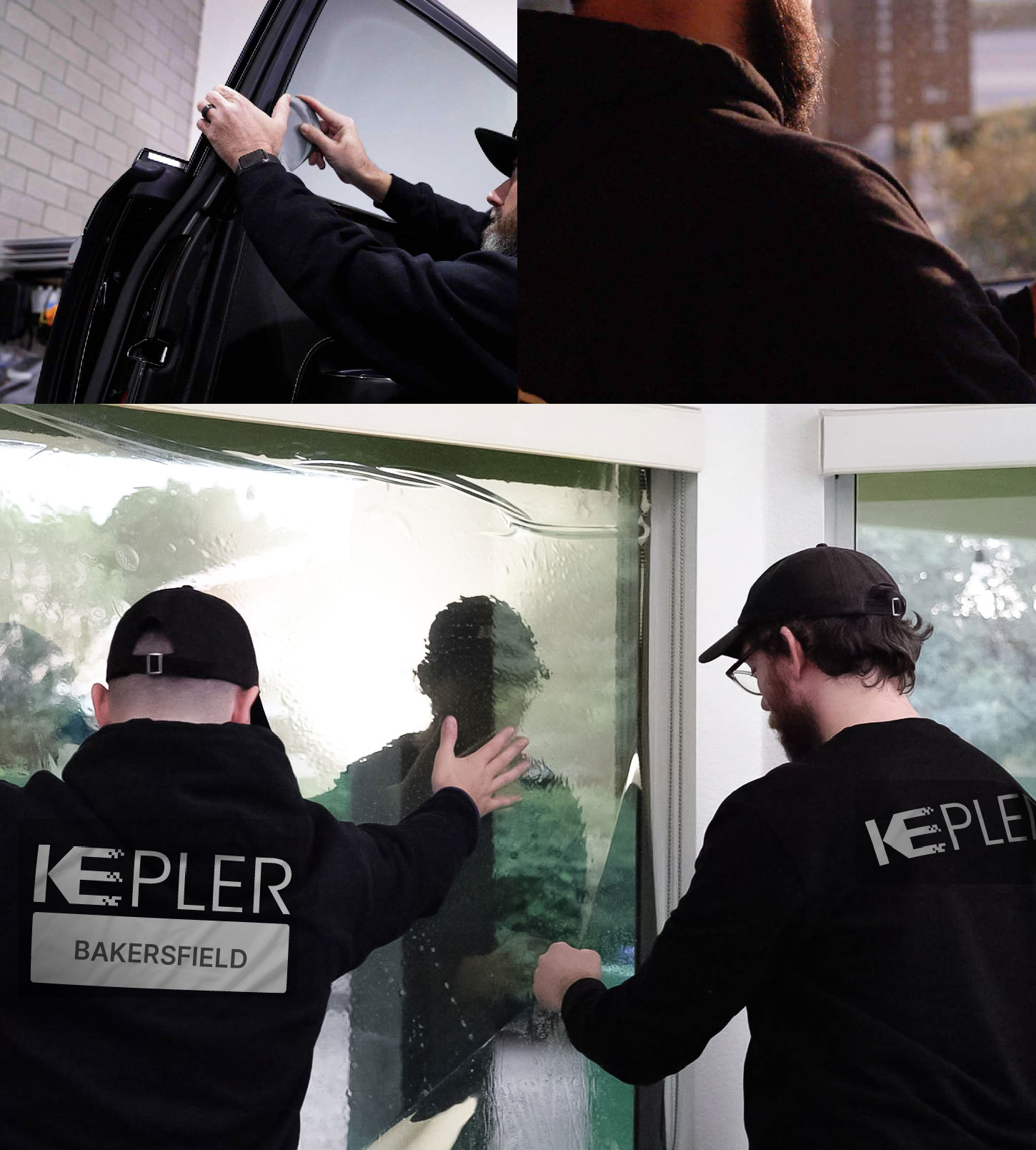 Kepler Technician Installing High-tech Window Tint to Home in Bakersfield