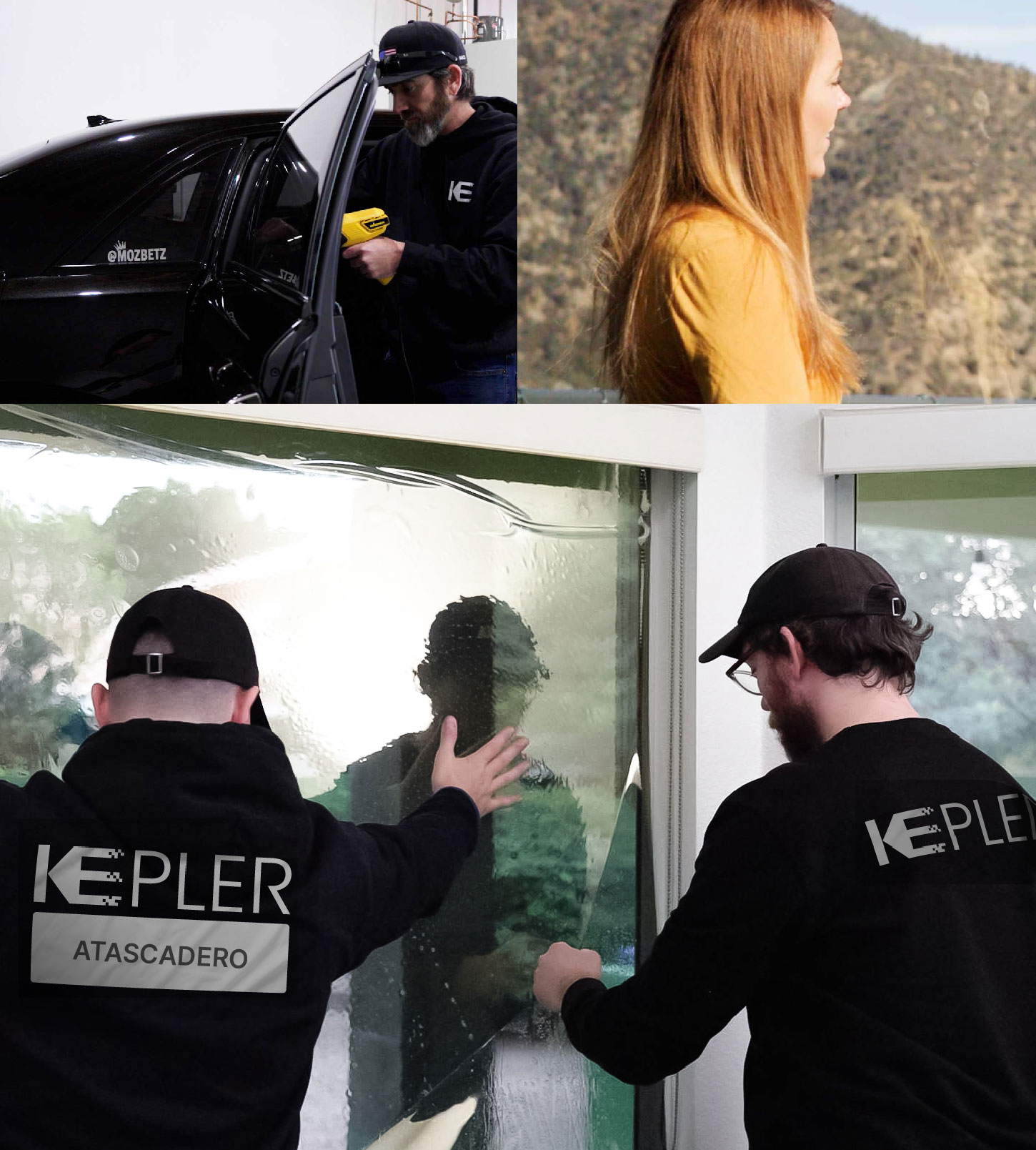 Kepler Technician Fitting Advanced Window Tint to Home in Atascadero