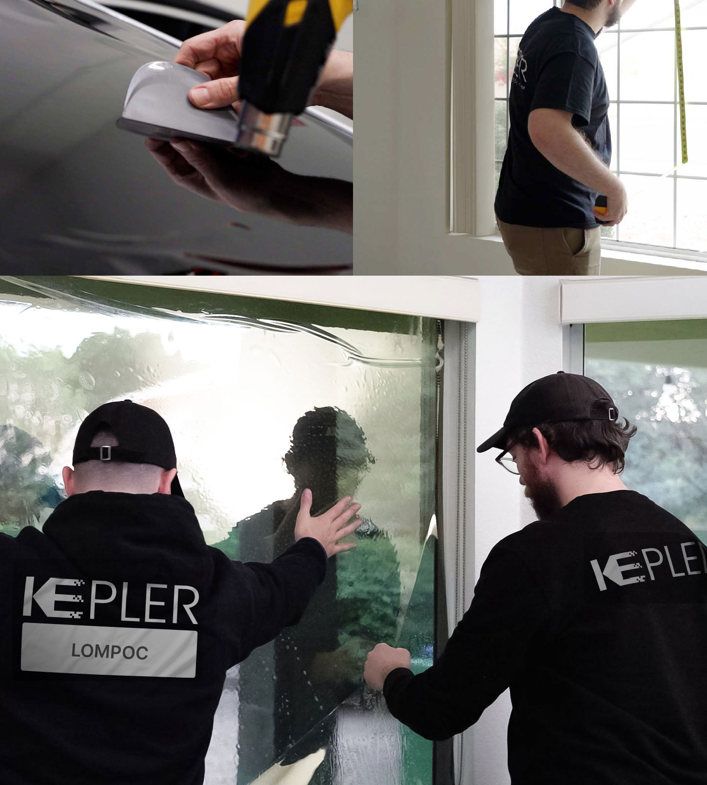 Kepler Technician Fitting Advanced Window Tint to Home in Lompoc