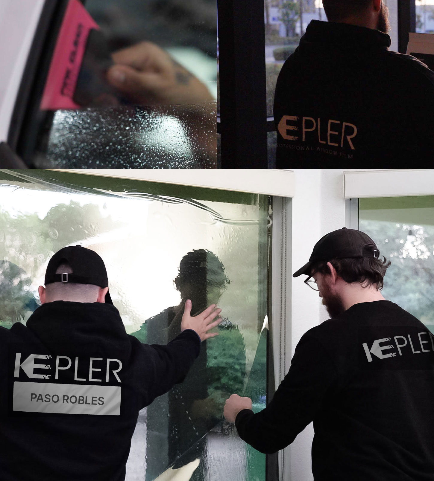Expert Technician Installing High-tech Window Tint to Home in Paso Robles