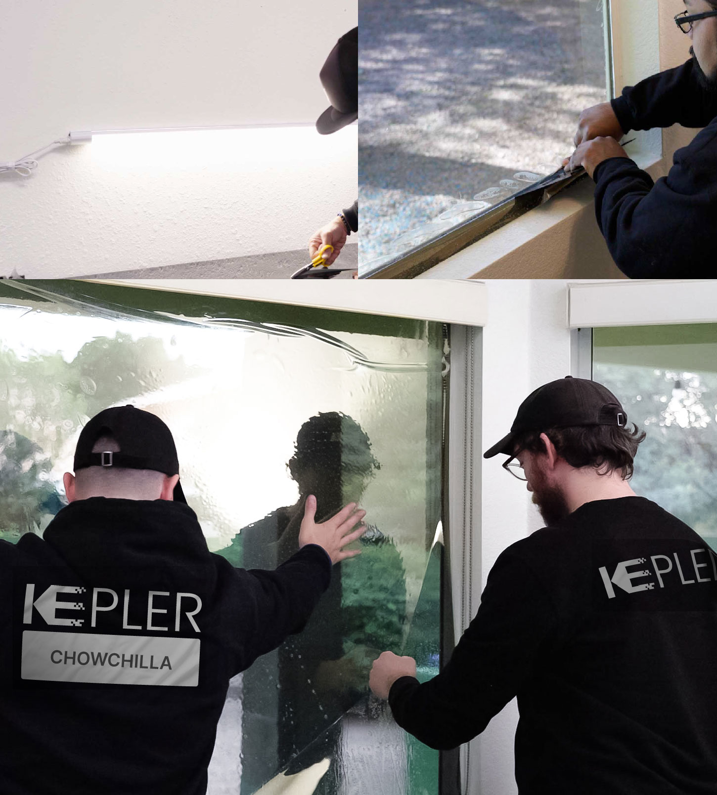 Expert Technician Applying Advanced Window Tint to Home in Chowchilla