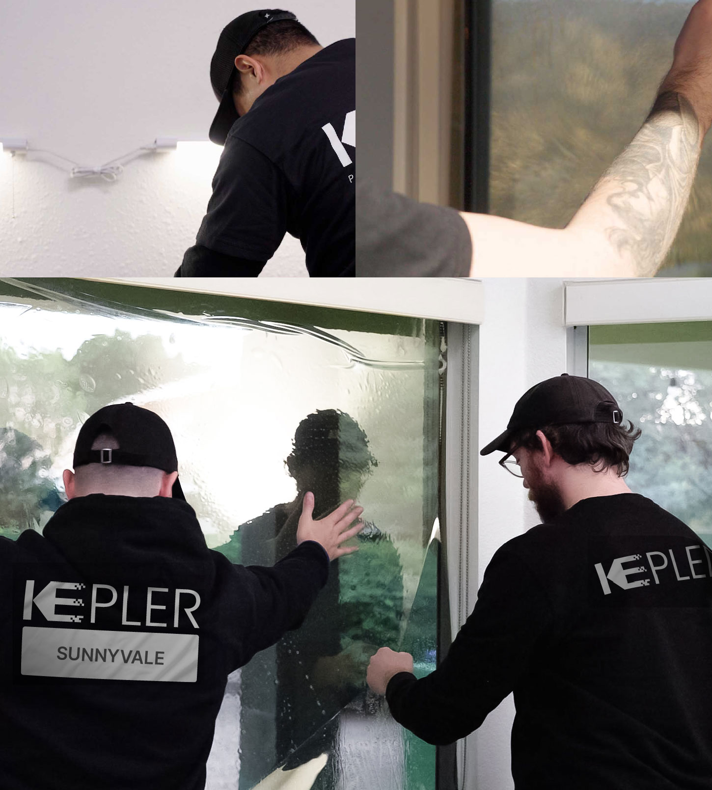 Expert Technician Fitting Advanced Window Tint to Home in Sunnyvale