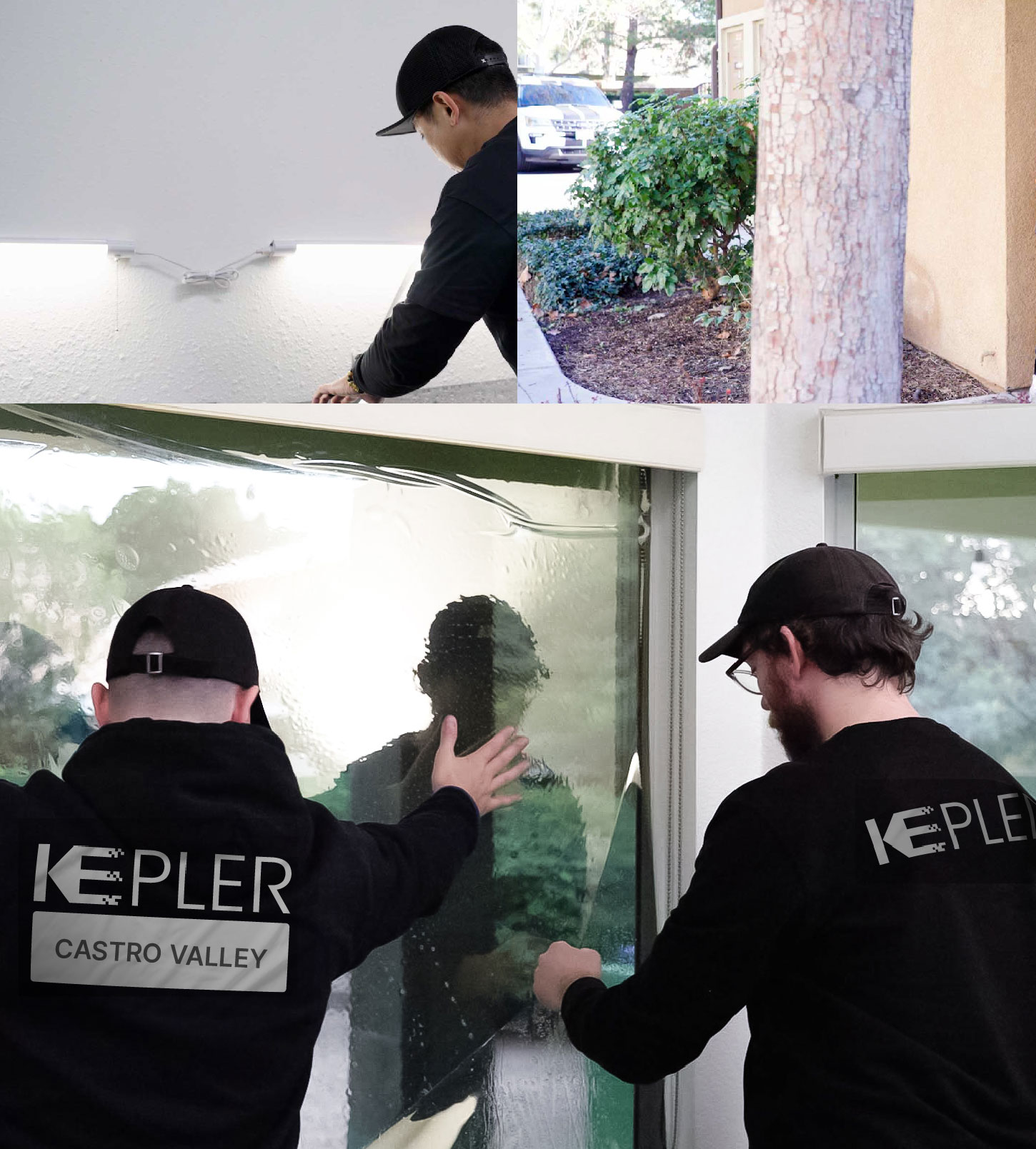 Kepler Technician Fitting High-tech Window Tint to Home in Castro Valley