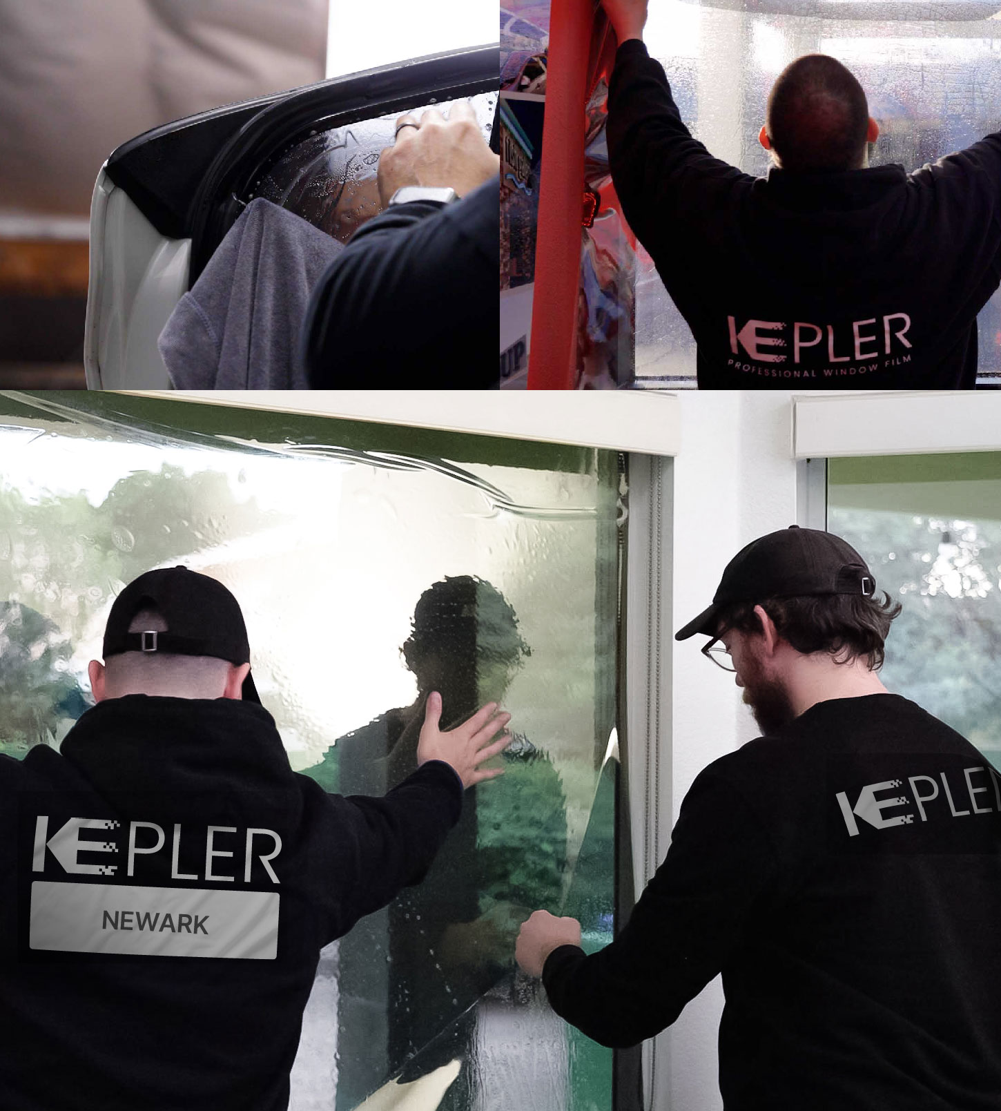 Kepler Technician Fitting Advanced Window Tint to Home in Newark